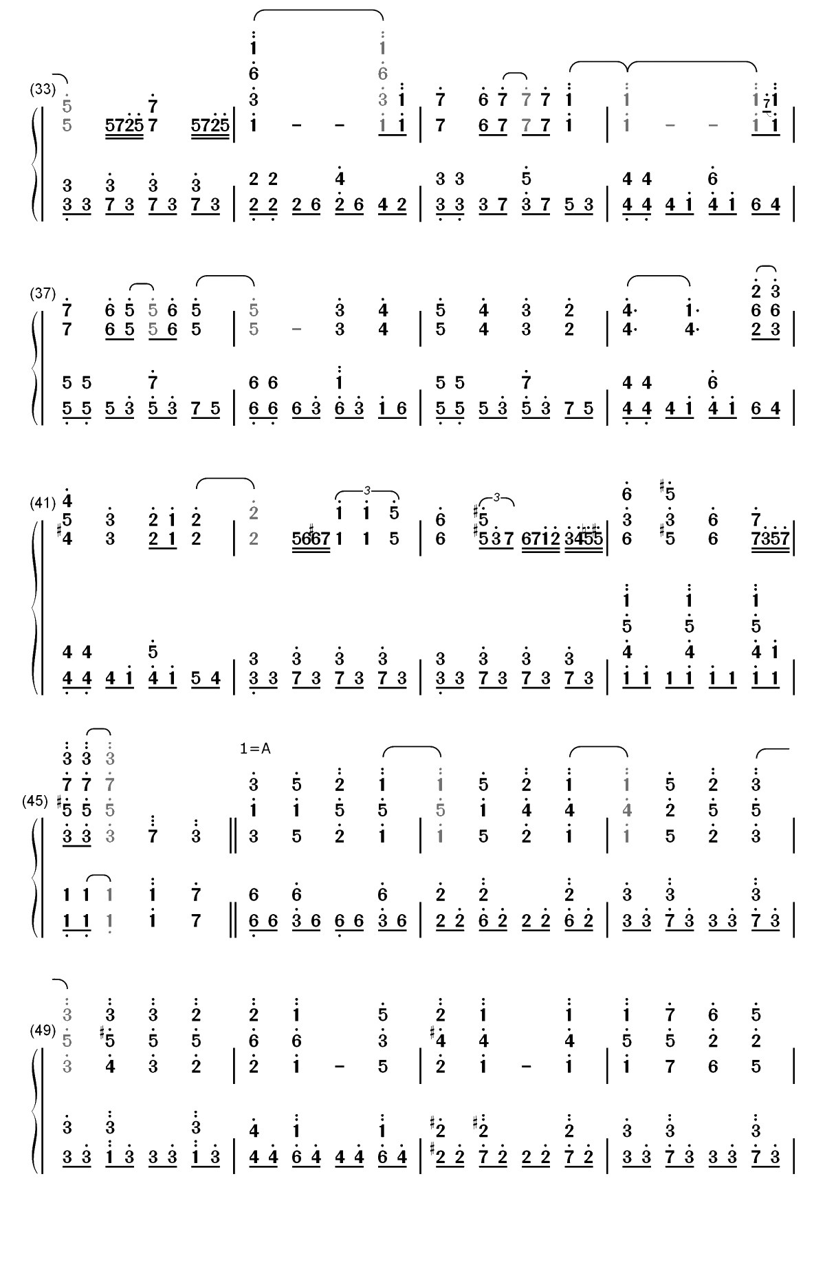 センチメンタルクライシス-辉夜大小姐想让我告白天才们的恋爱头脑战ED双手简谱预览3