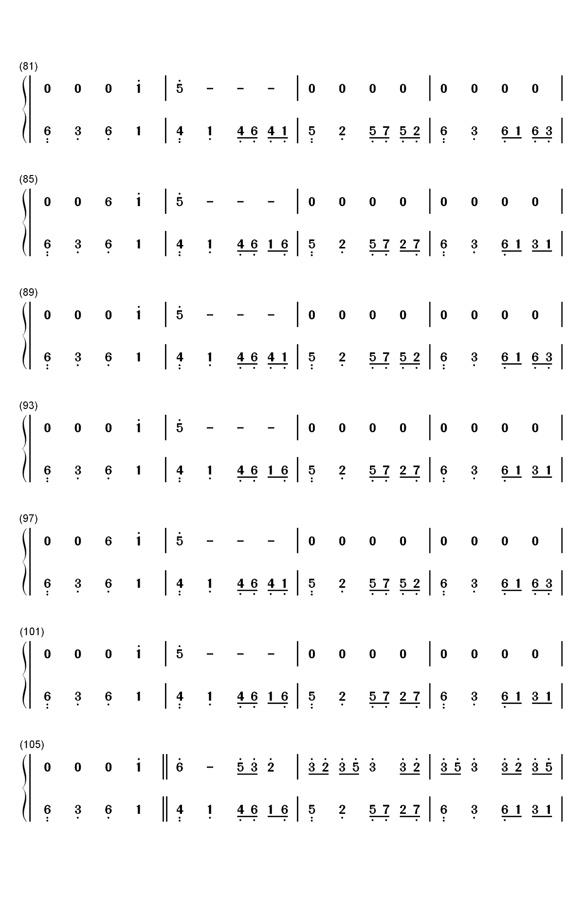 樱花雨-唯美钢琴曲双手简谱预览4