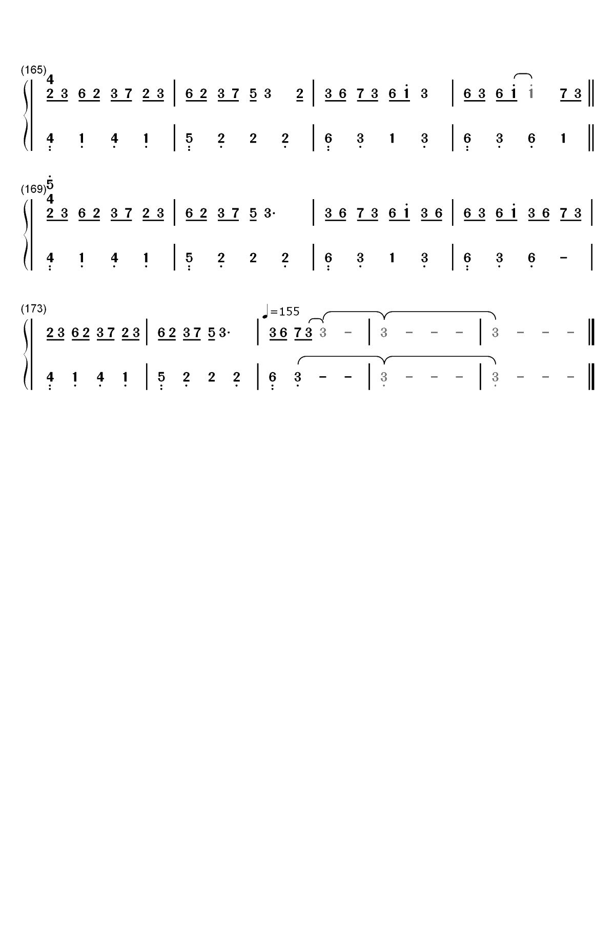 樱花雨-唯美钢琴曲双手简谱预览7