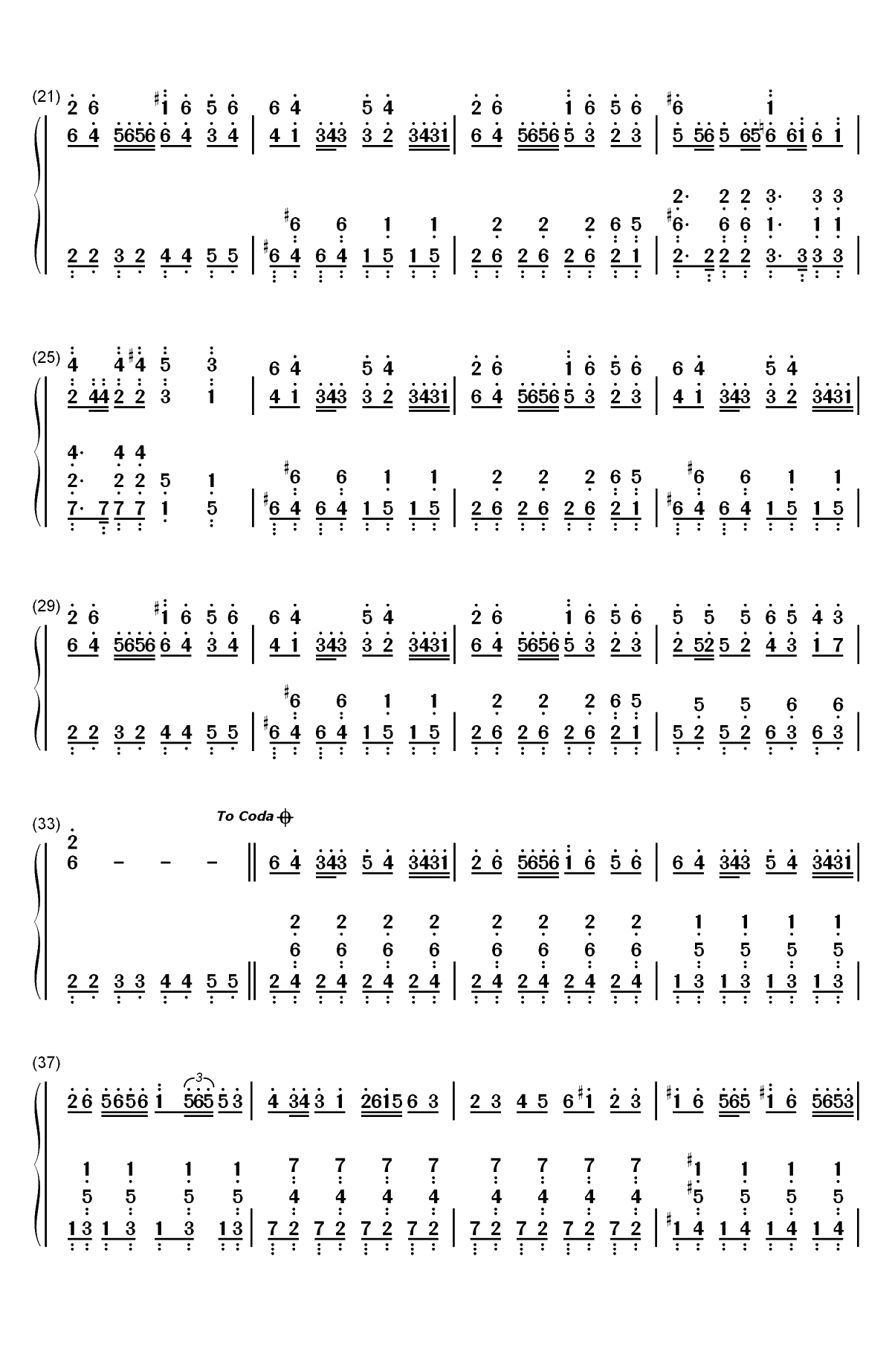 Night of Nights-十六夜咲夜-东方花映冢双手简谱预览2