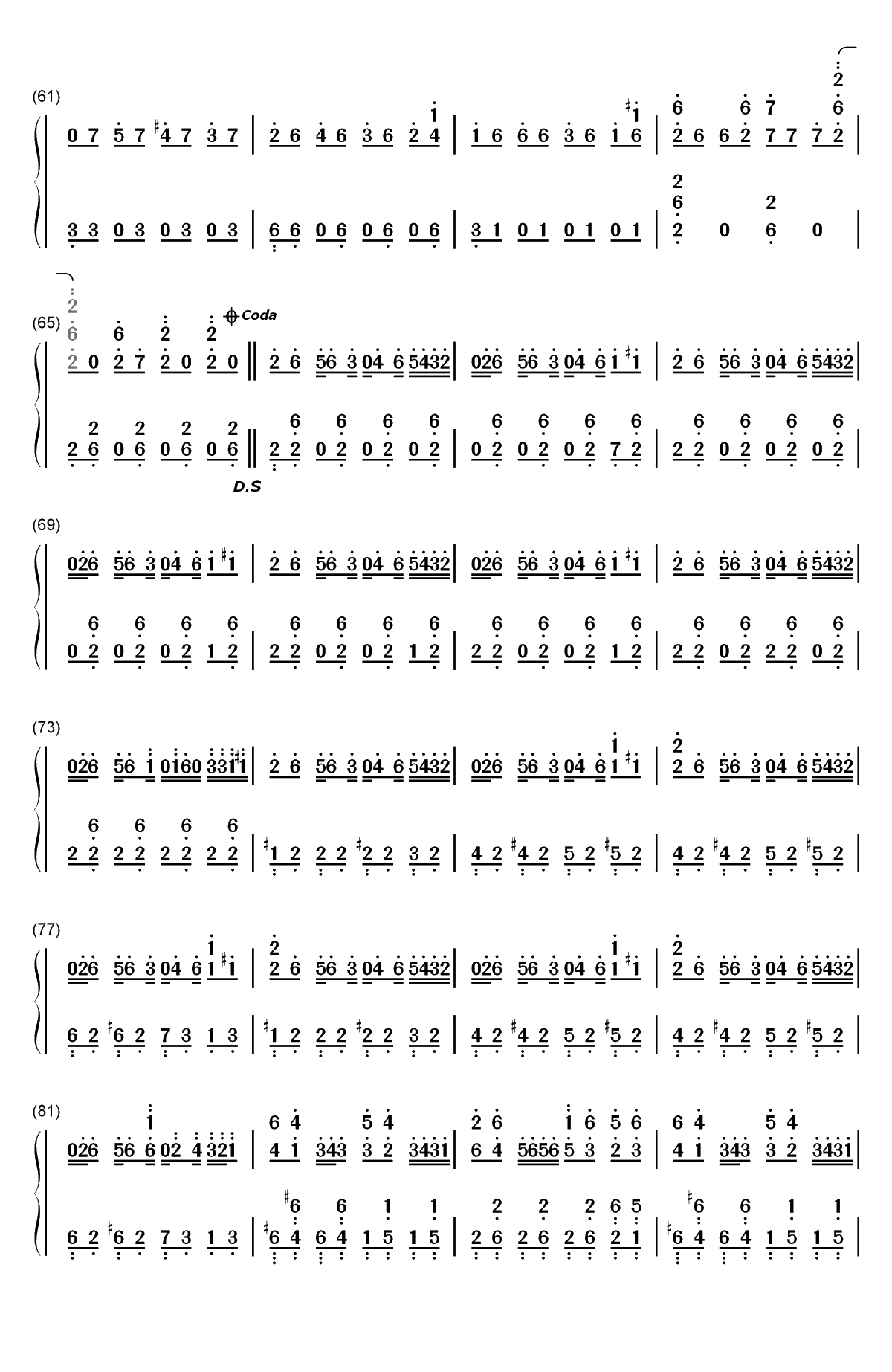 Night of Nights-十六夜咲夜-东方花映冢双手简谱预览4