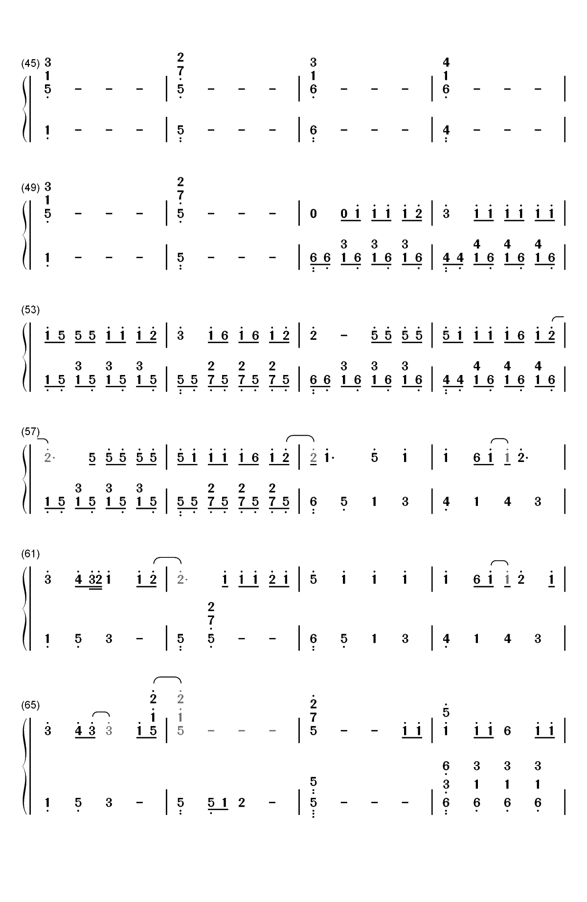 下坠Falling-开口沉沦注定要单曲循环-抖音2019最火BGM双手简谱预览3