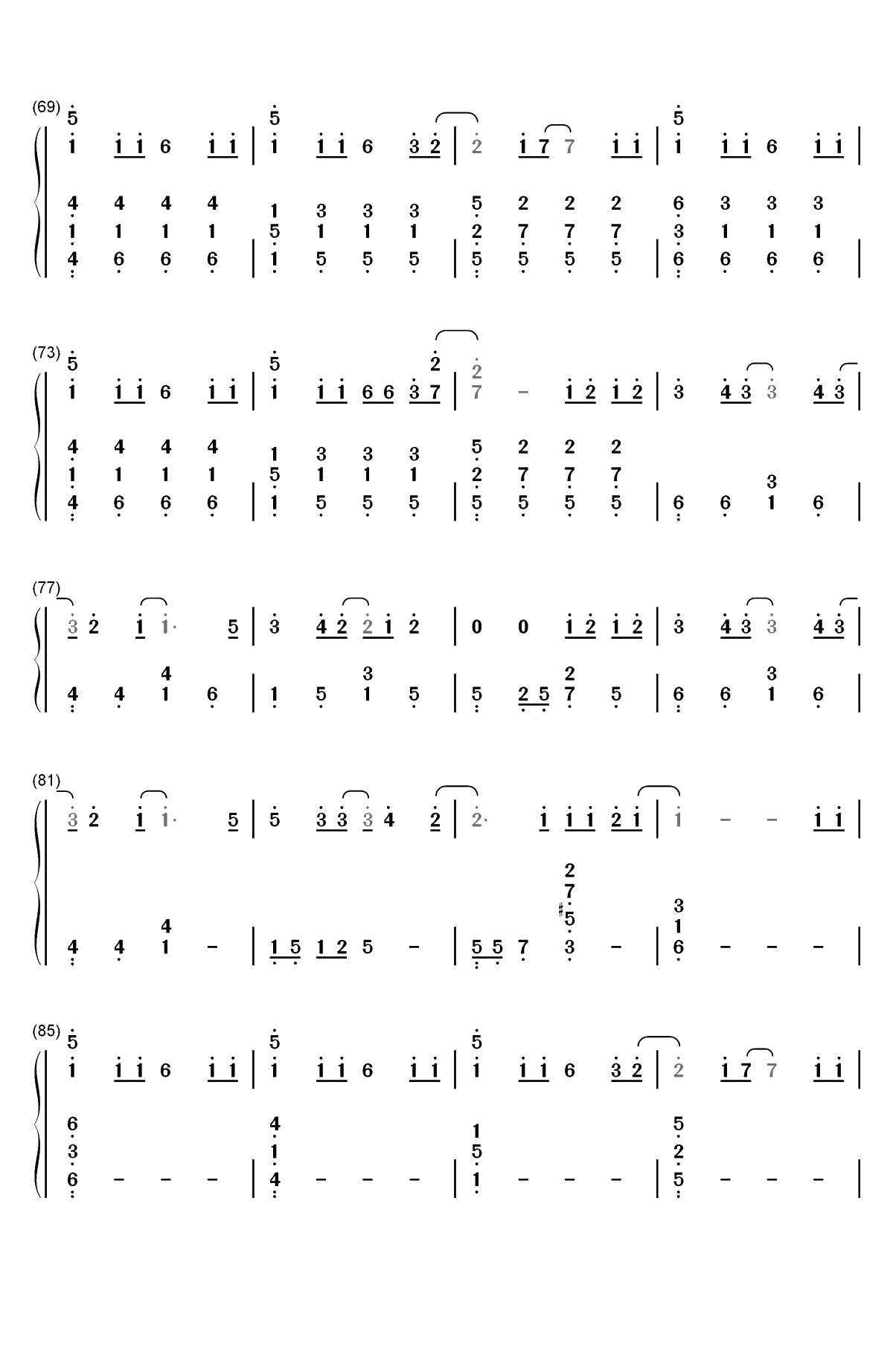 下坠Falling-开口沉沦注定要单曲循环-抖音2019最火BGM双手简谱预览4