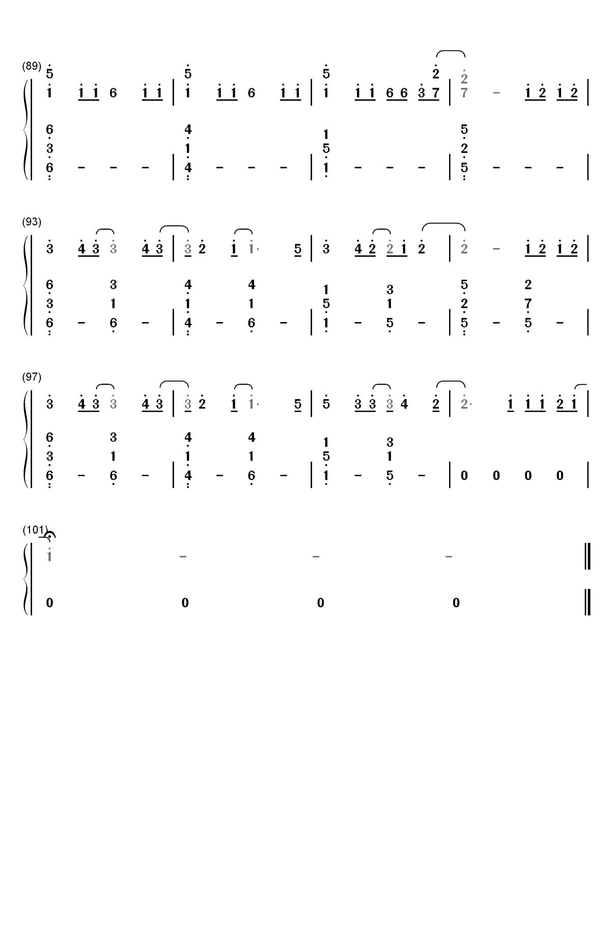 下坠Falling-开口沉沦注定要单曲循环-抖音2019最火BGM双手简谱预览5