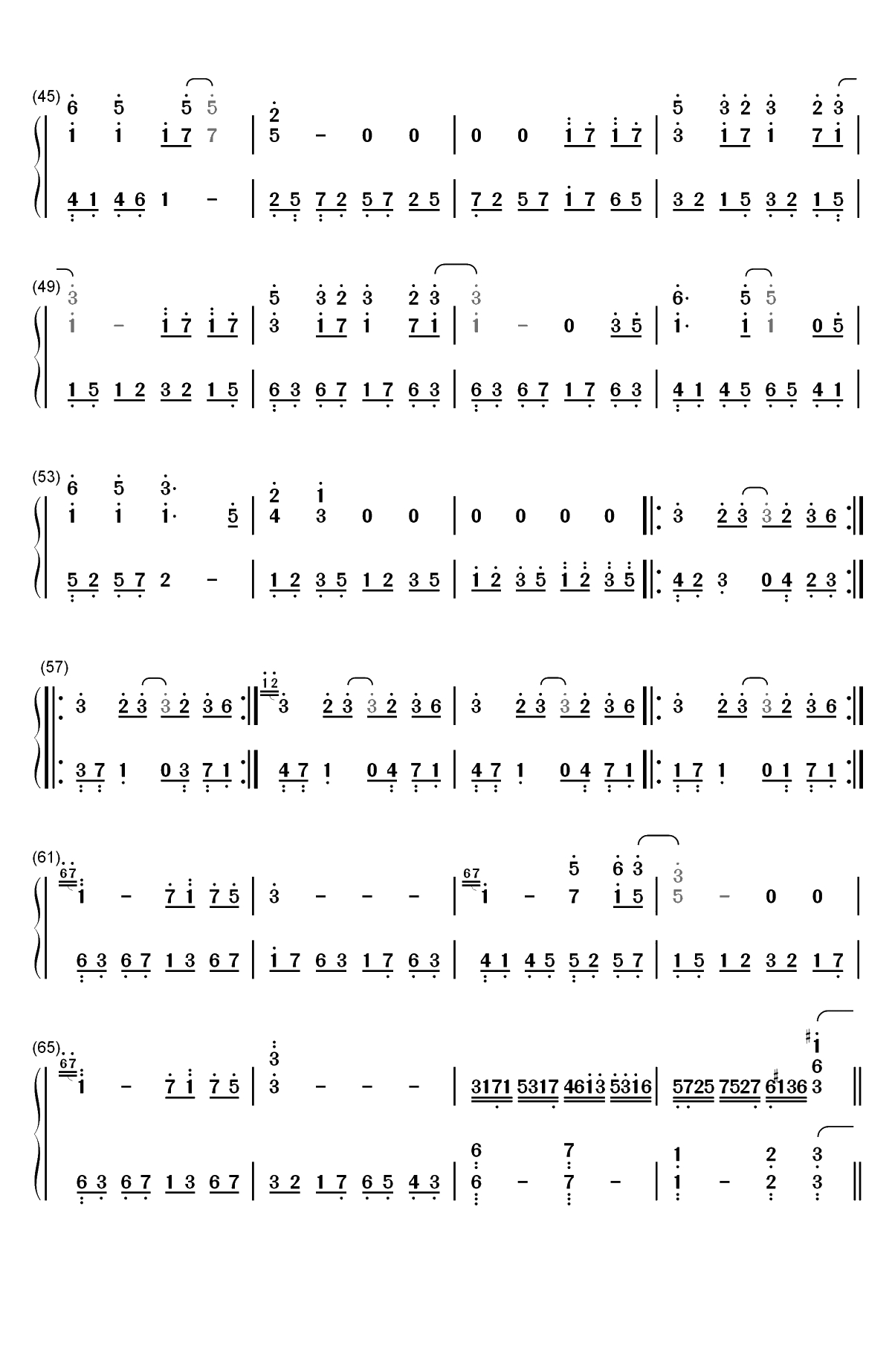 忘记时间-仙剑奇侠传三片尾曲双手简谱预览3