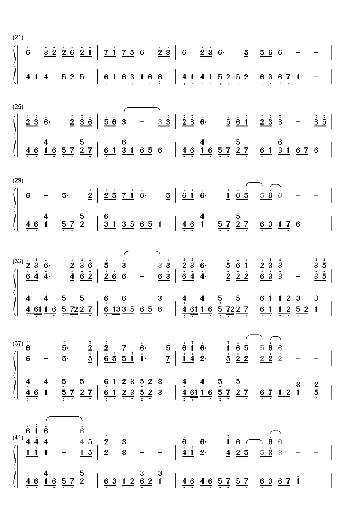 初见-东宫主题曲双手简谱预览2