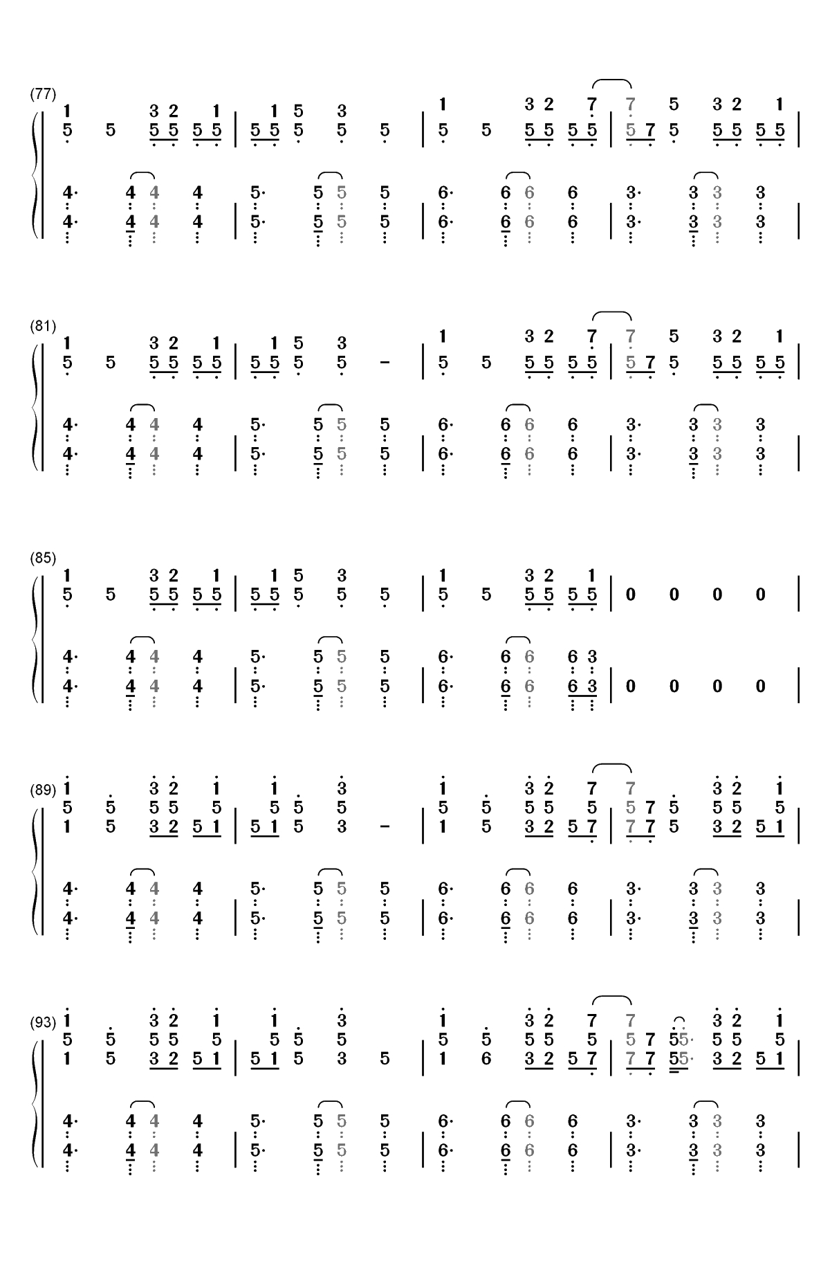 溯 Reverse-这一秒只想在爱里沉溺-抖音热歌双手简谱预览5