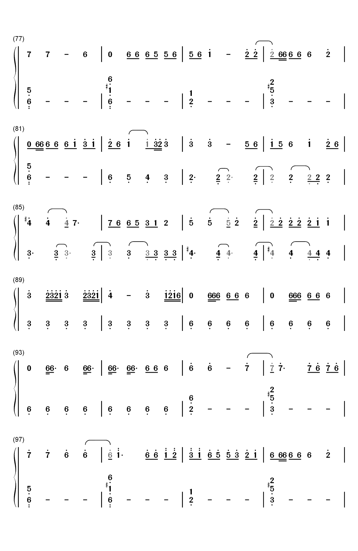 Please Me-Cardi B和Bruno Mars双手简谱预览5