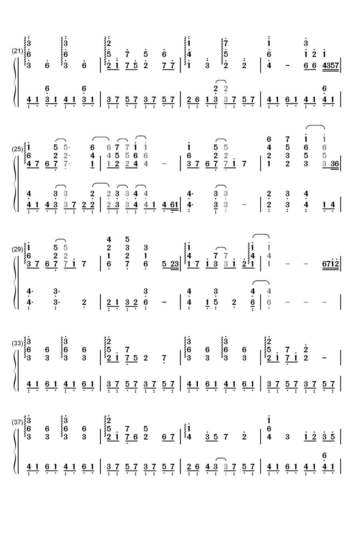 时间神殿-冒险岛BGM双手简谱预览2