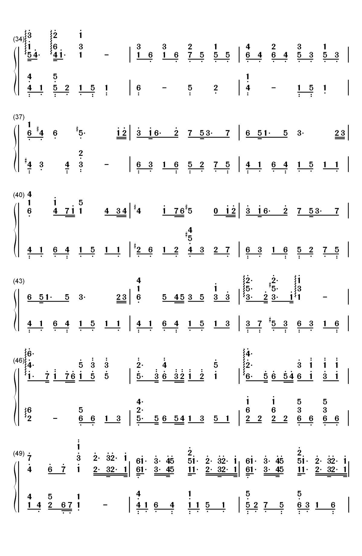 Lemon-完美版双手简谱预览3