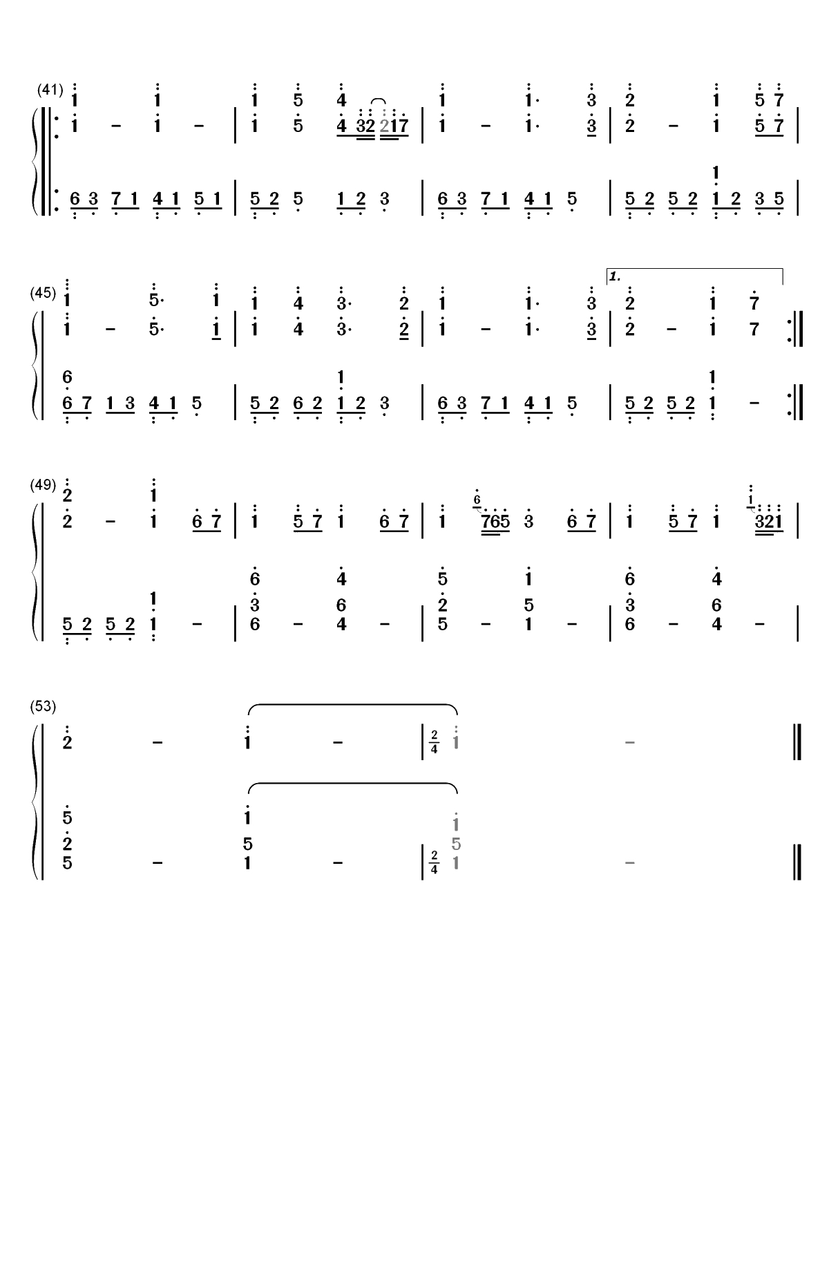 Somewhere-July双手简谱预览3