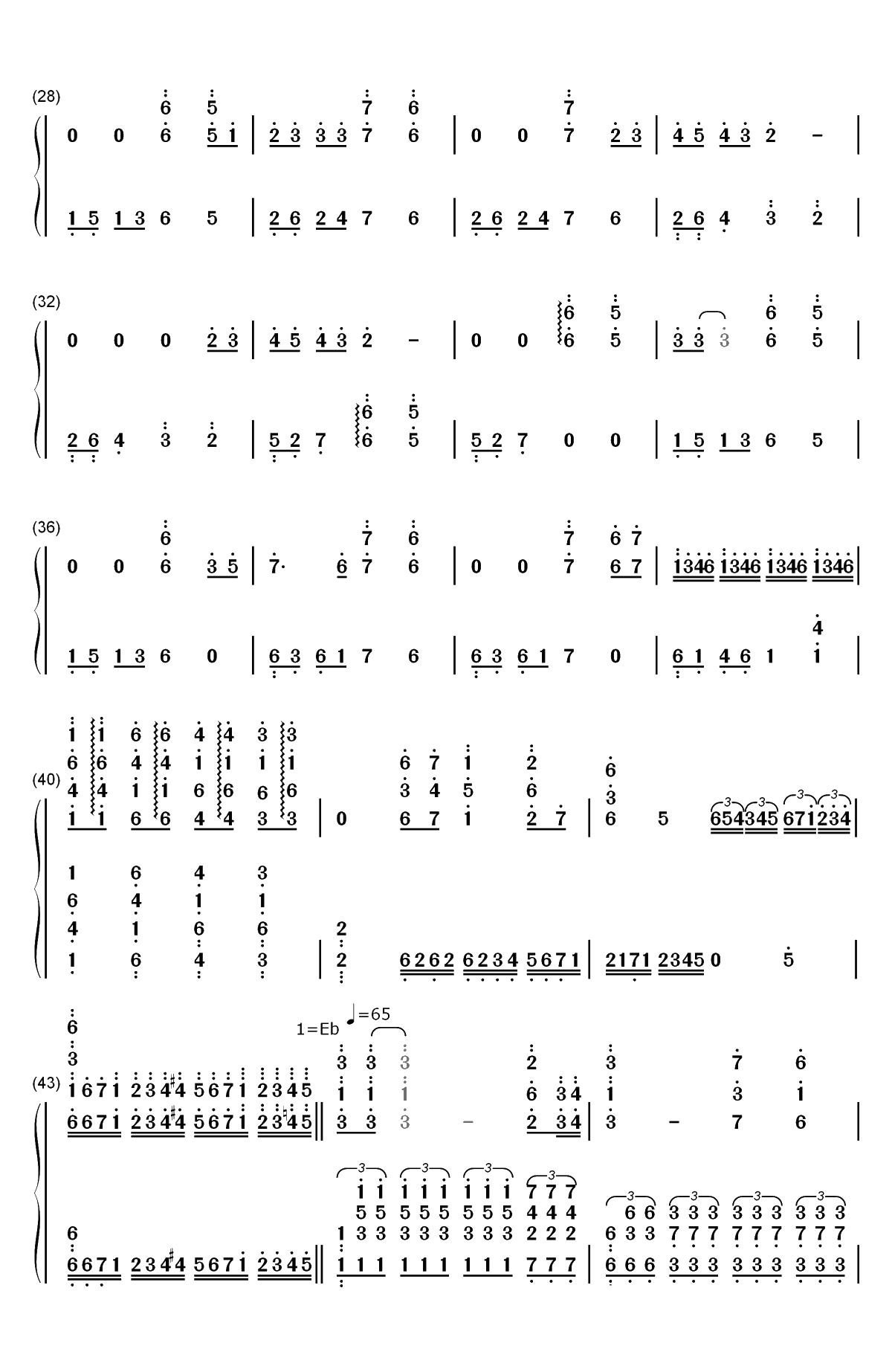 Bohemian Rhapsody-完美版-波希米亚狂想曲双手简谱预览3