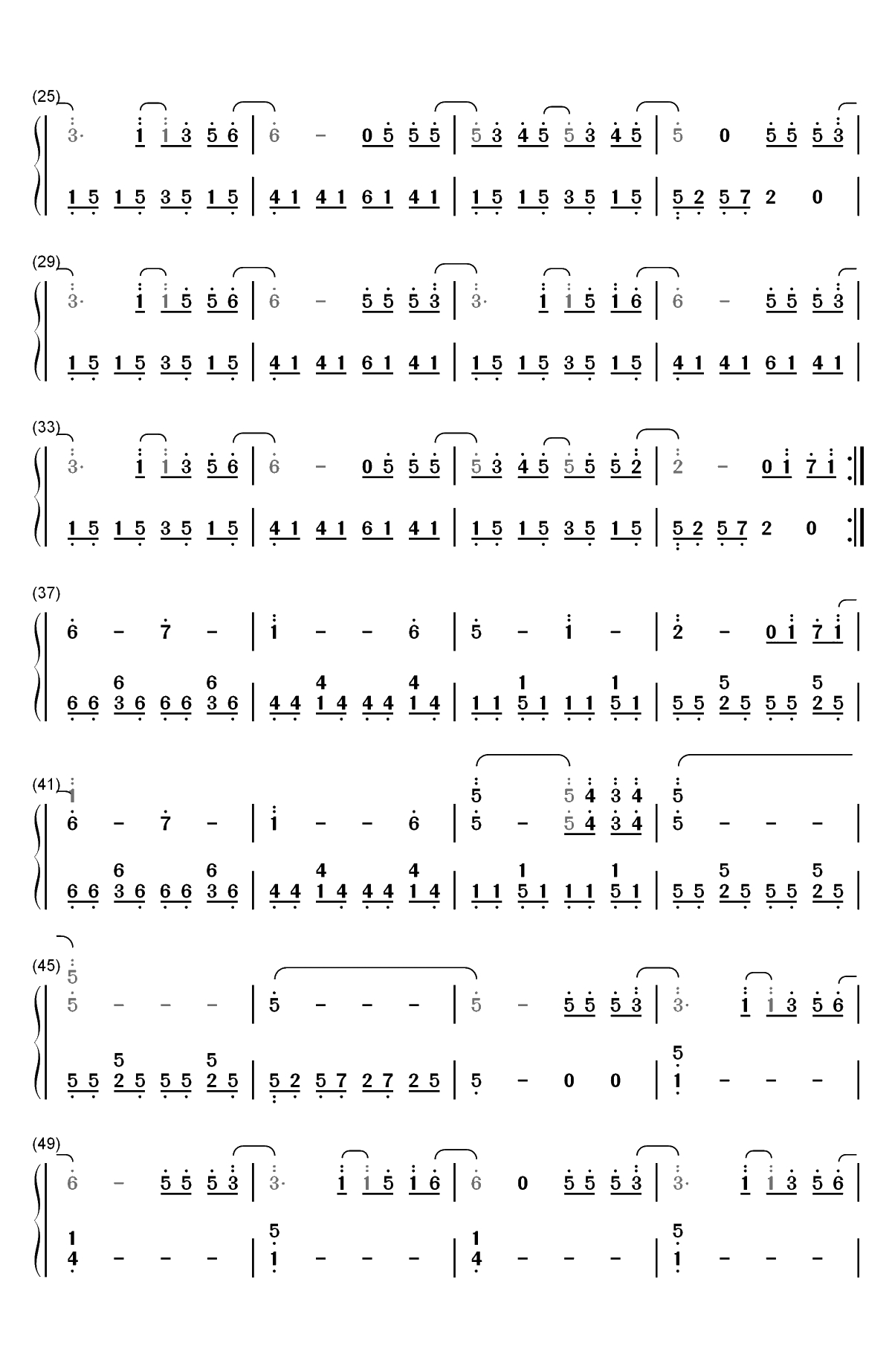 去流浪-流浪地球推广曲双手简谱预览2