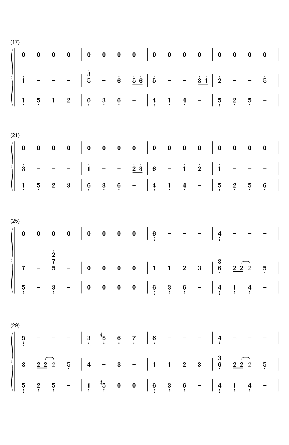 海の涙-来自风平浪静的明天OST双手简谱预览2