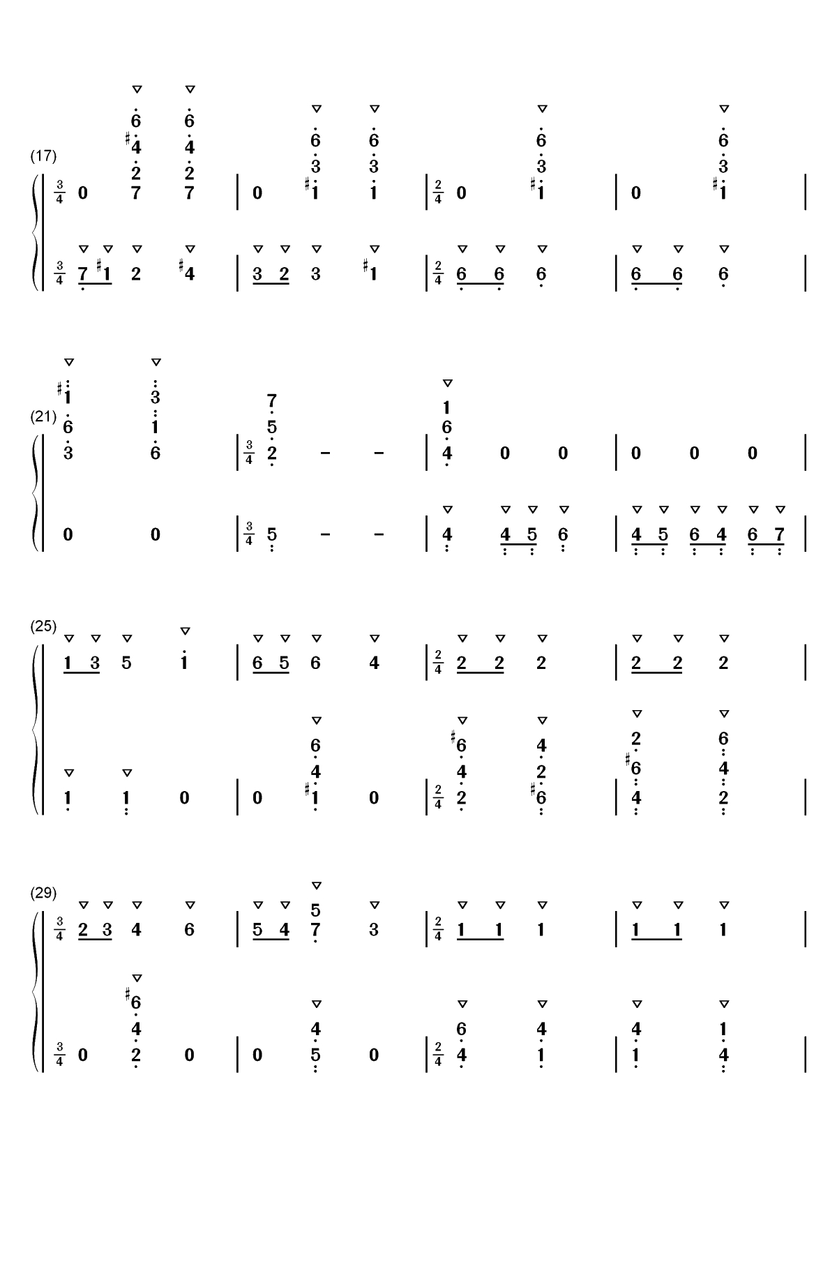 匈牙利歌曲-巴托克双手简谱预览2