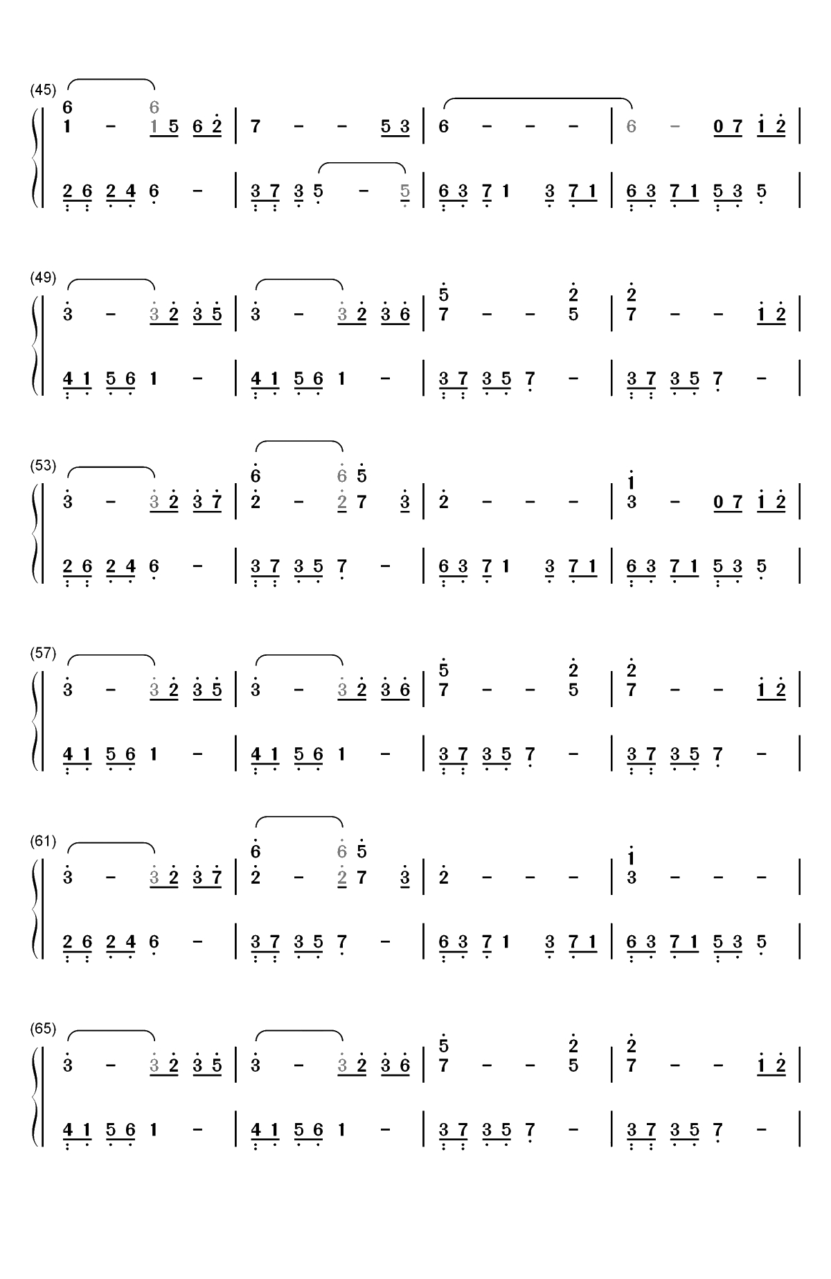 Yours-July双手简谱预览3