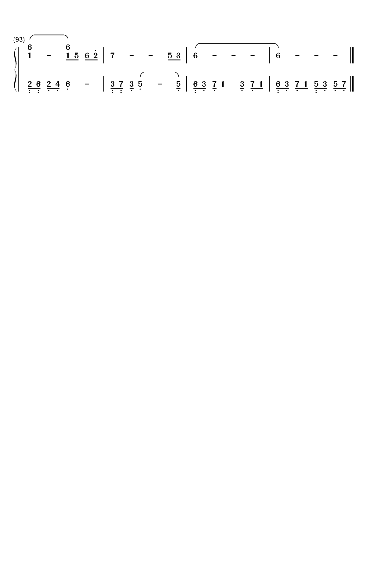 Yours-July双手简谱预览5