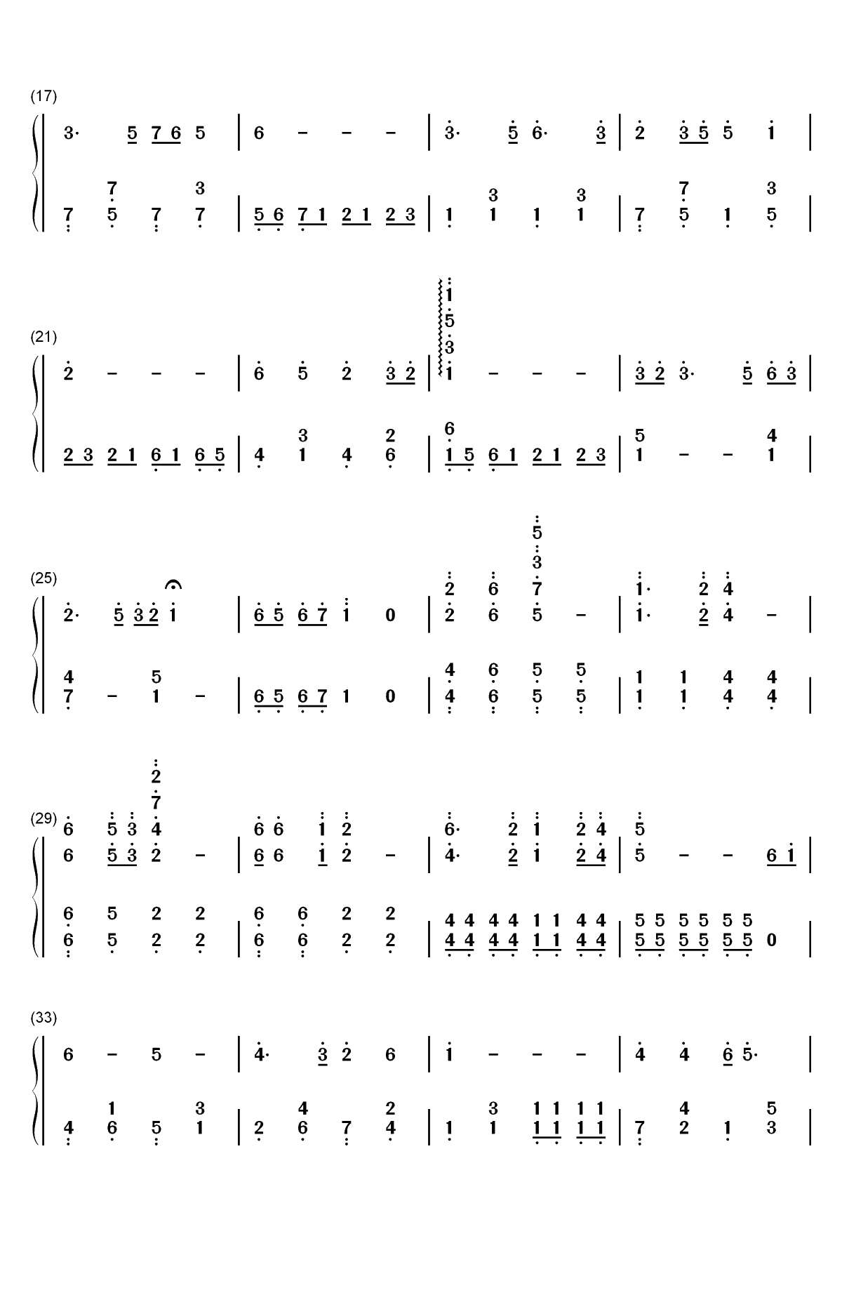 满江红-射雕英雄传插曲双手简谱预览2