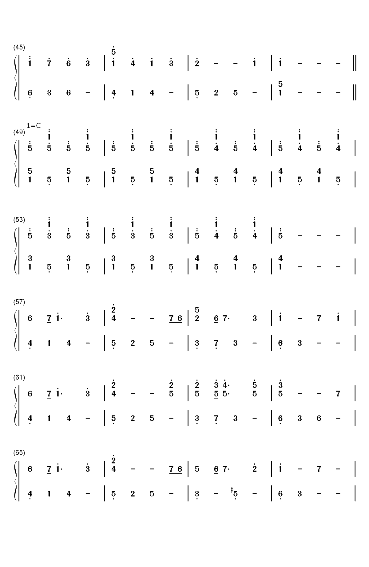 Cry for the Moon-来自风平浪静的明天OST双手简谱预览3