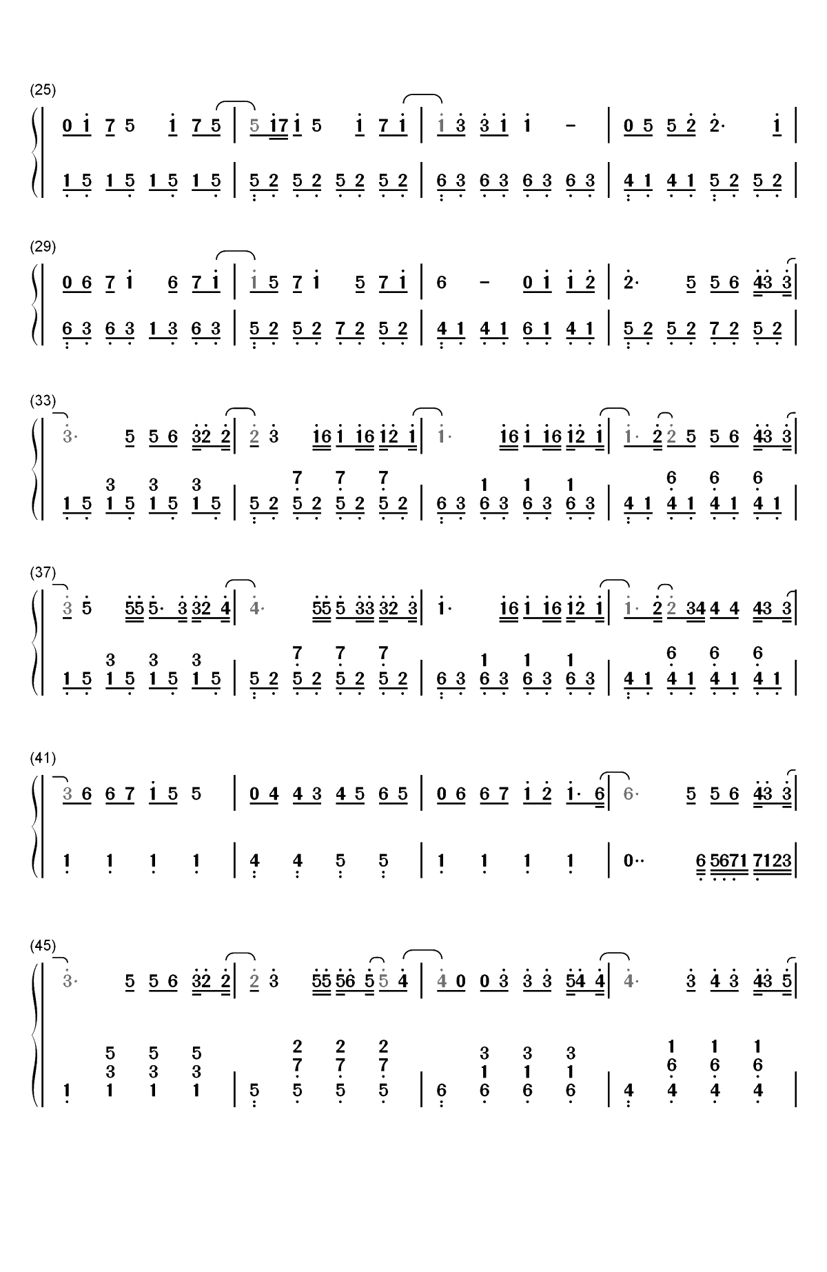 鹿 Be Free-熊出没奇幻空间主题曲双手简谱预览2