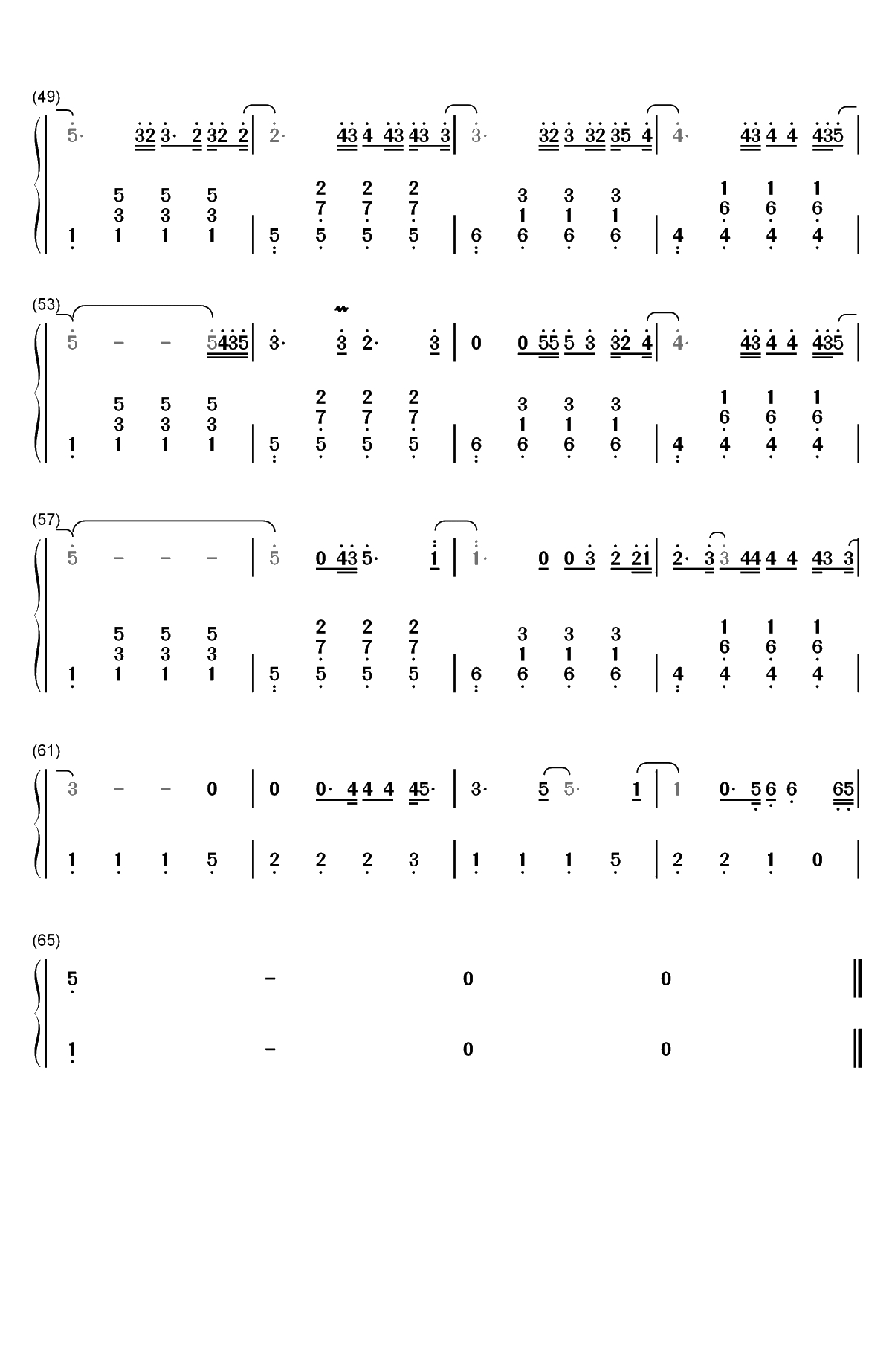 鹿 Be Free-熊出没奇幻空间主题曲双手简谱预览3
