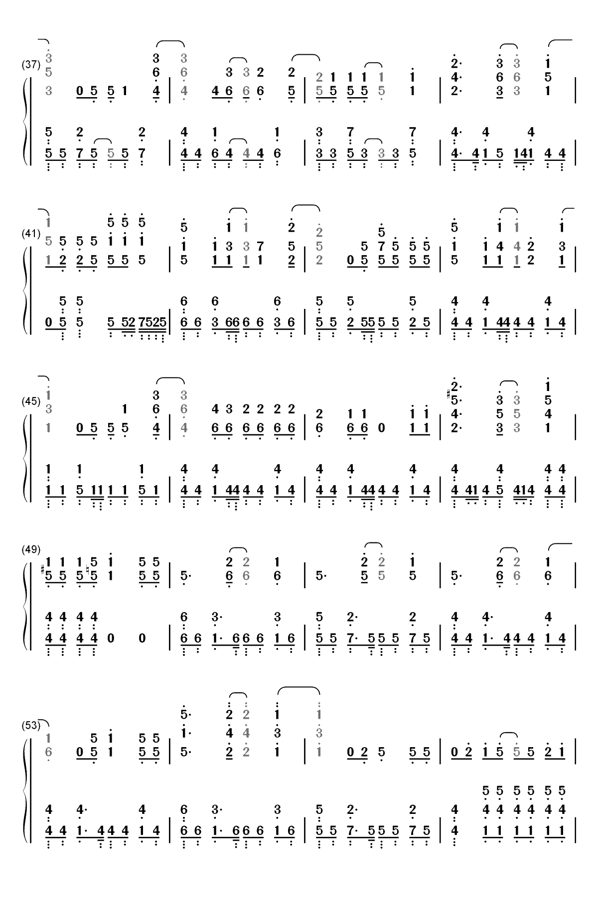 forget-me-not-刀剑神域 Alicization ED双手简谱预览3