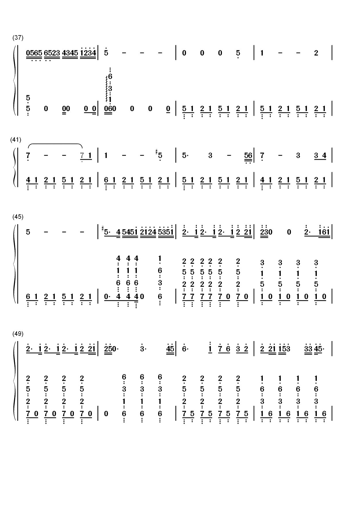 告白之夜-改编版双手简谱预览3
