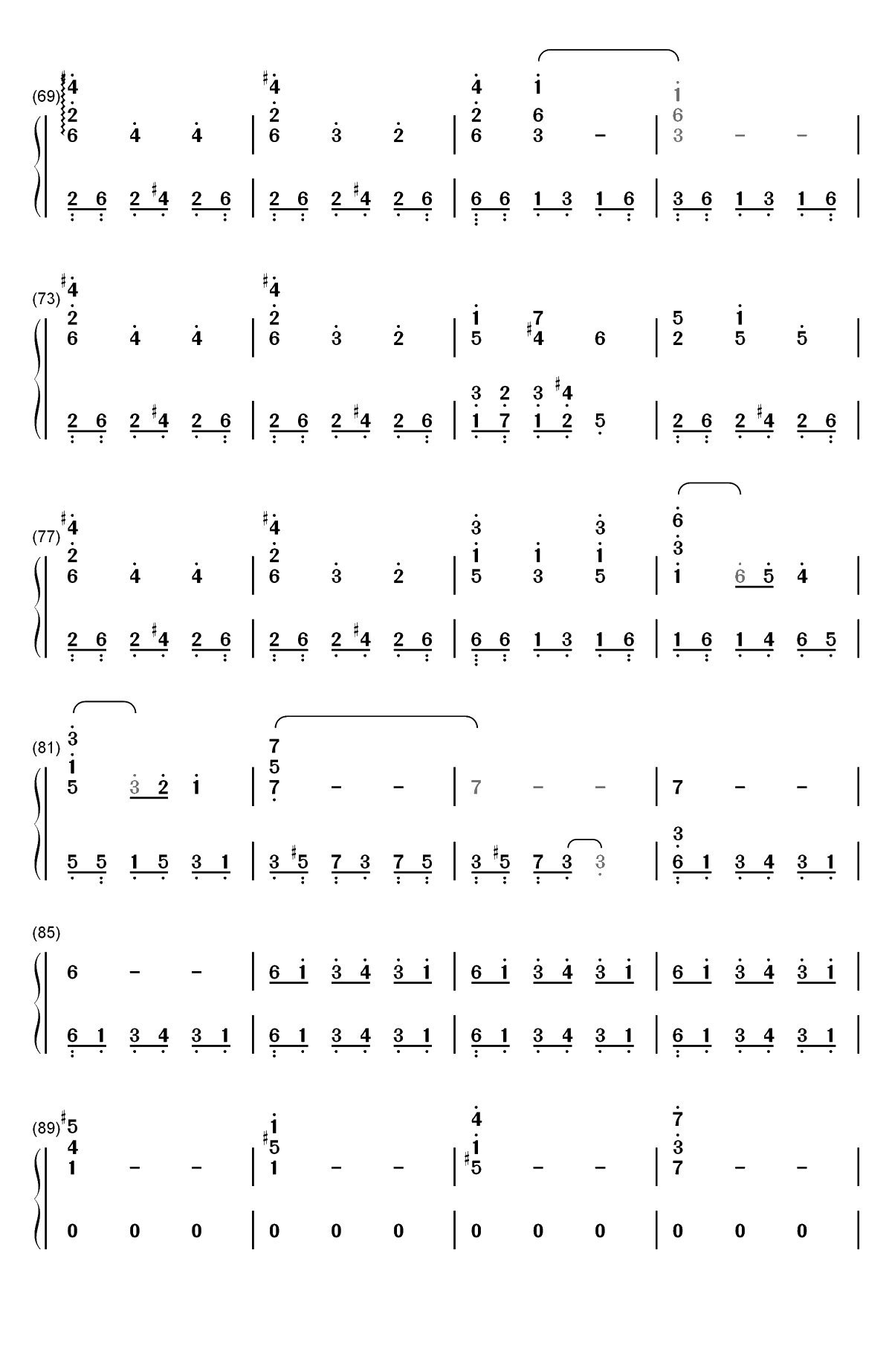 Helvetesfonster-Ghost双手简谱预览4