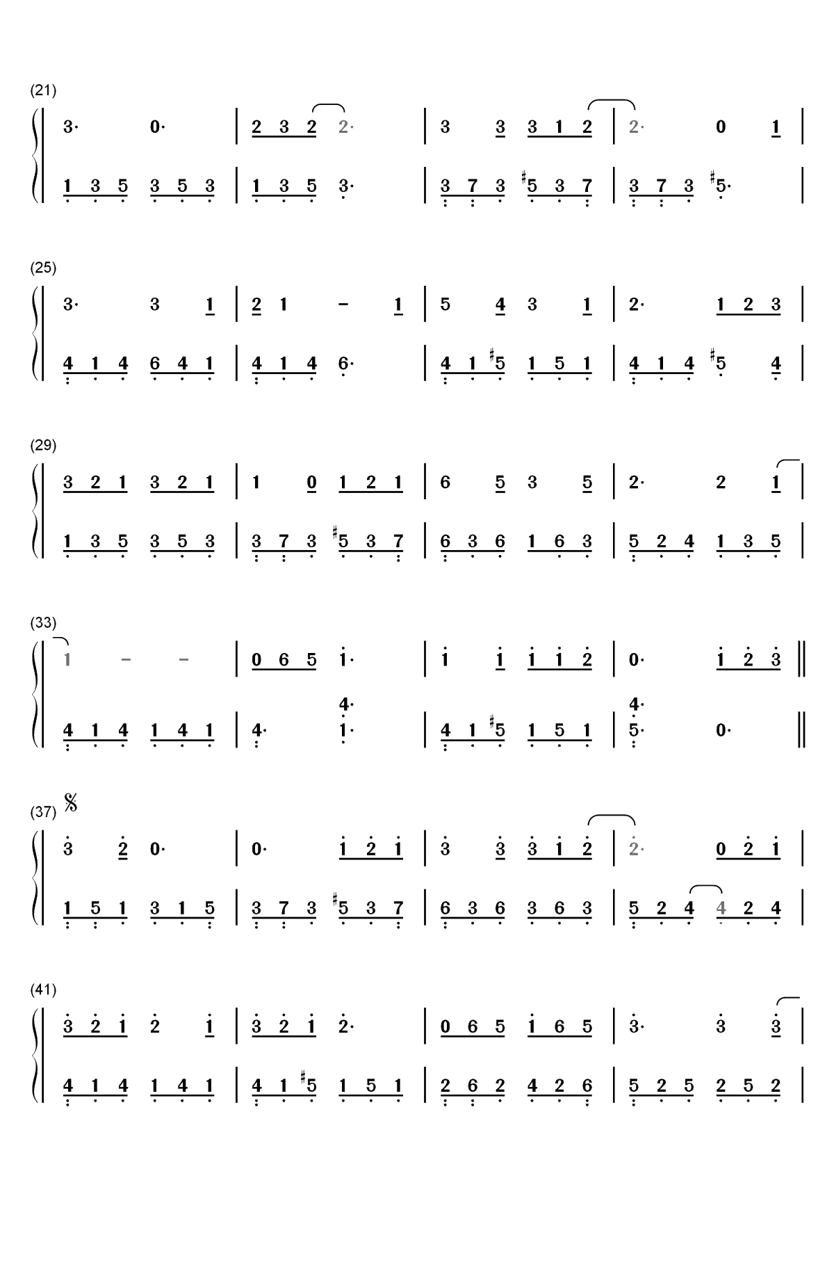 Make It Count-触及真心OST双手简谱预览2