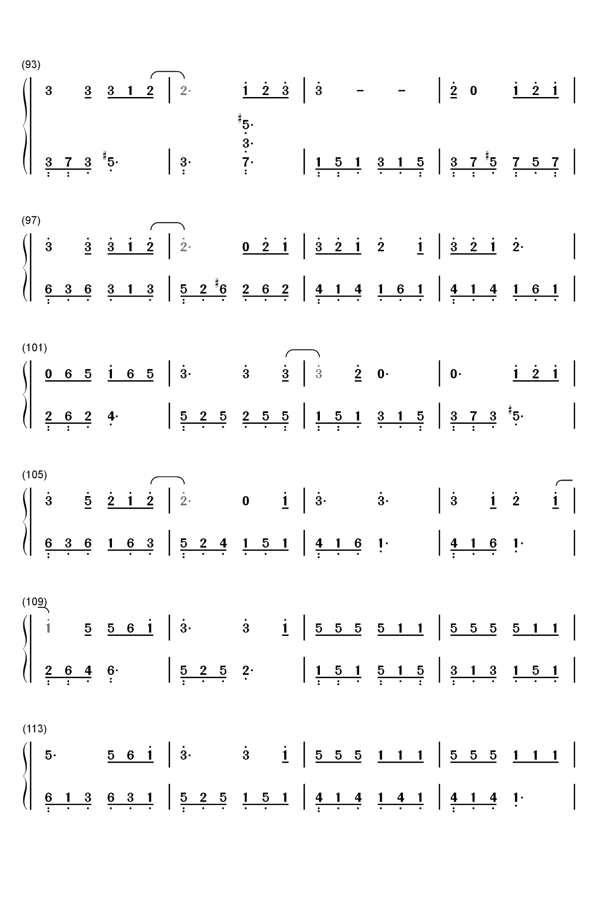 Make It Count-触及真心OST双手简谱预览5