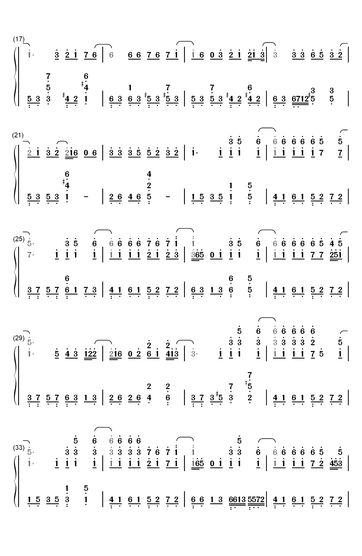 我爱他-下一站幸福主题曲双手简谱预览2