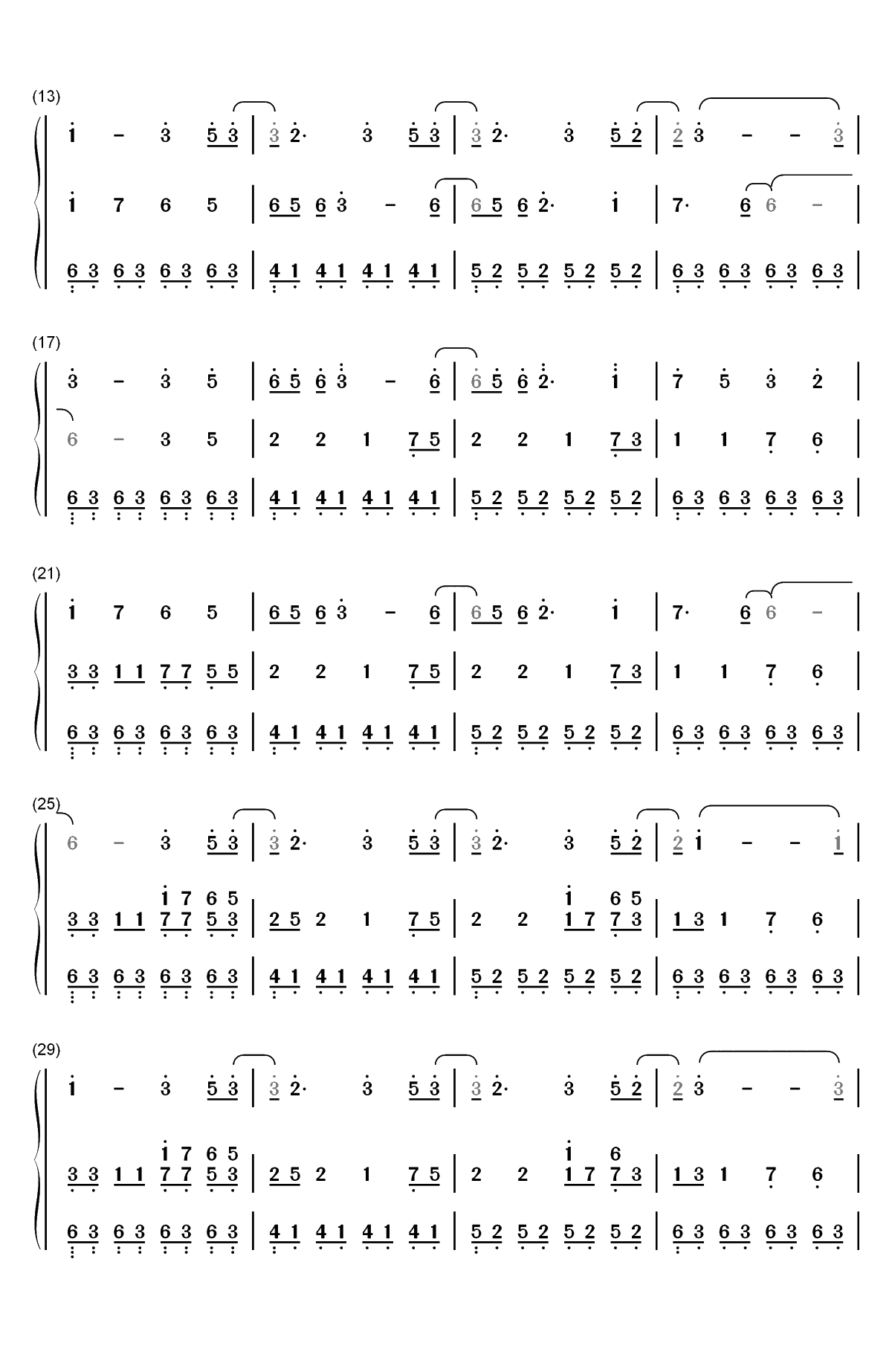 Illusionary Daytime-幻昼双手简谱预览2
