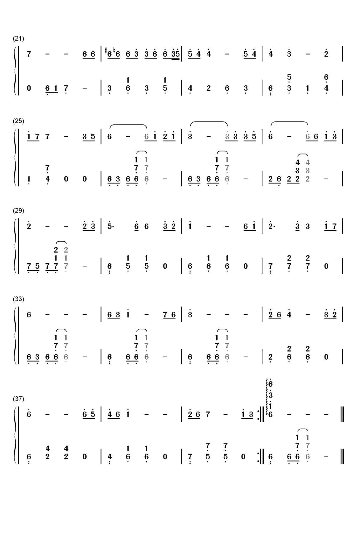 千愁记旧情-射雕英雄传之华山论剑插曲双手简谱预览2