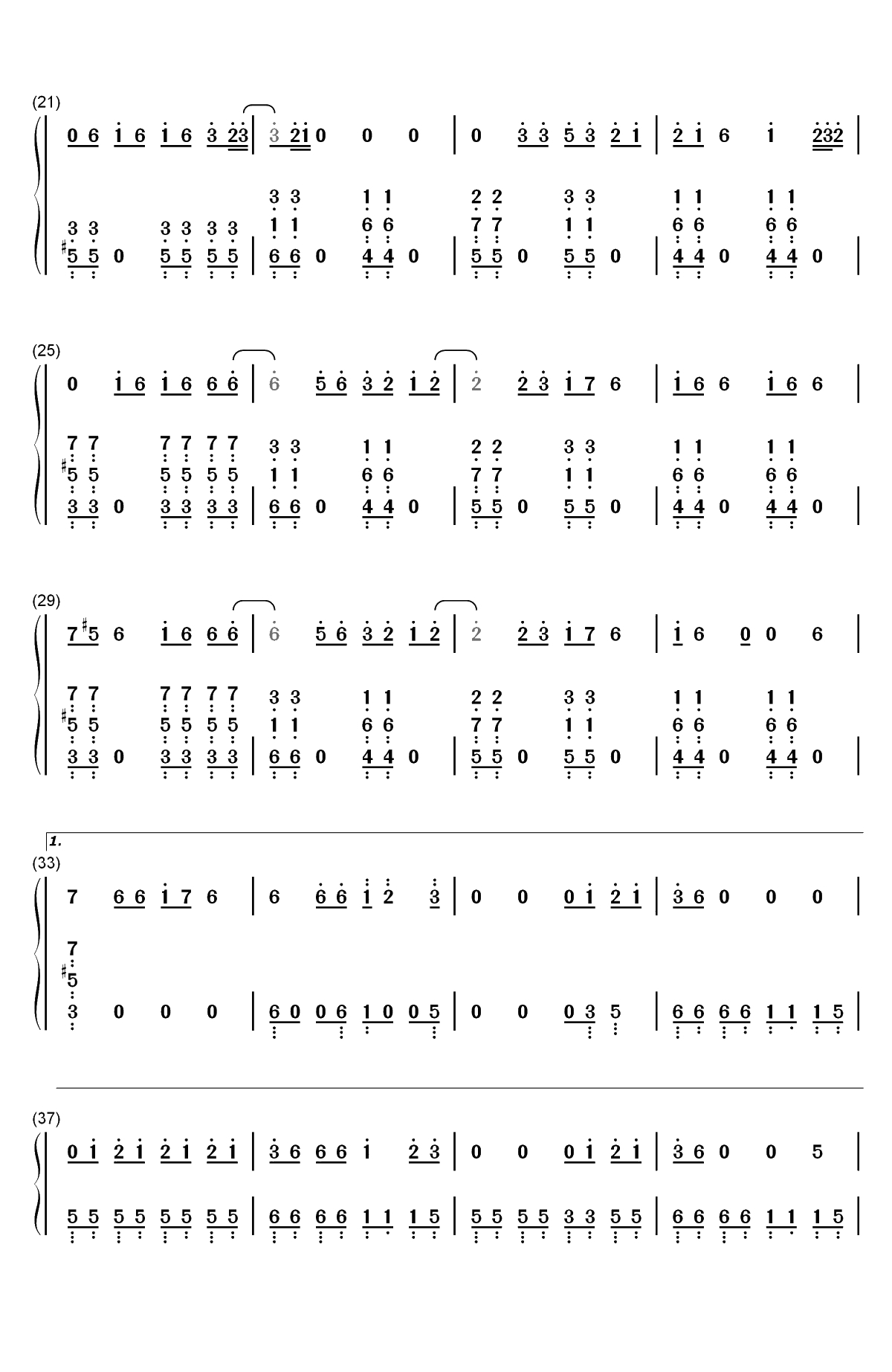 Sucker-Jonas Brothers双手简谱预览2