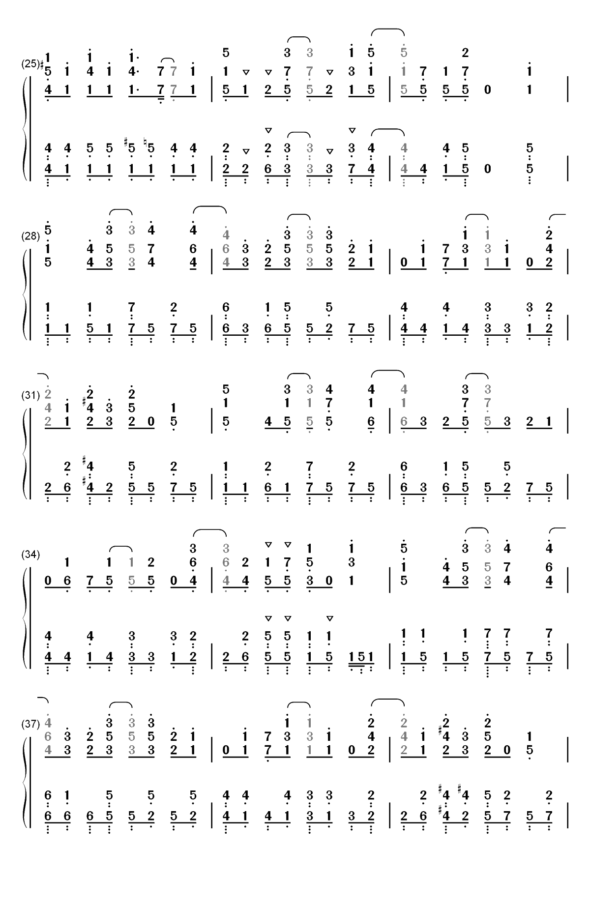 気ままな天使たち-天使降临到了我的身边OP双手简谱预览3