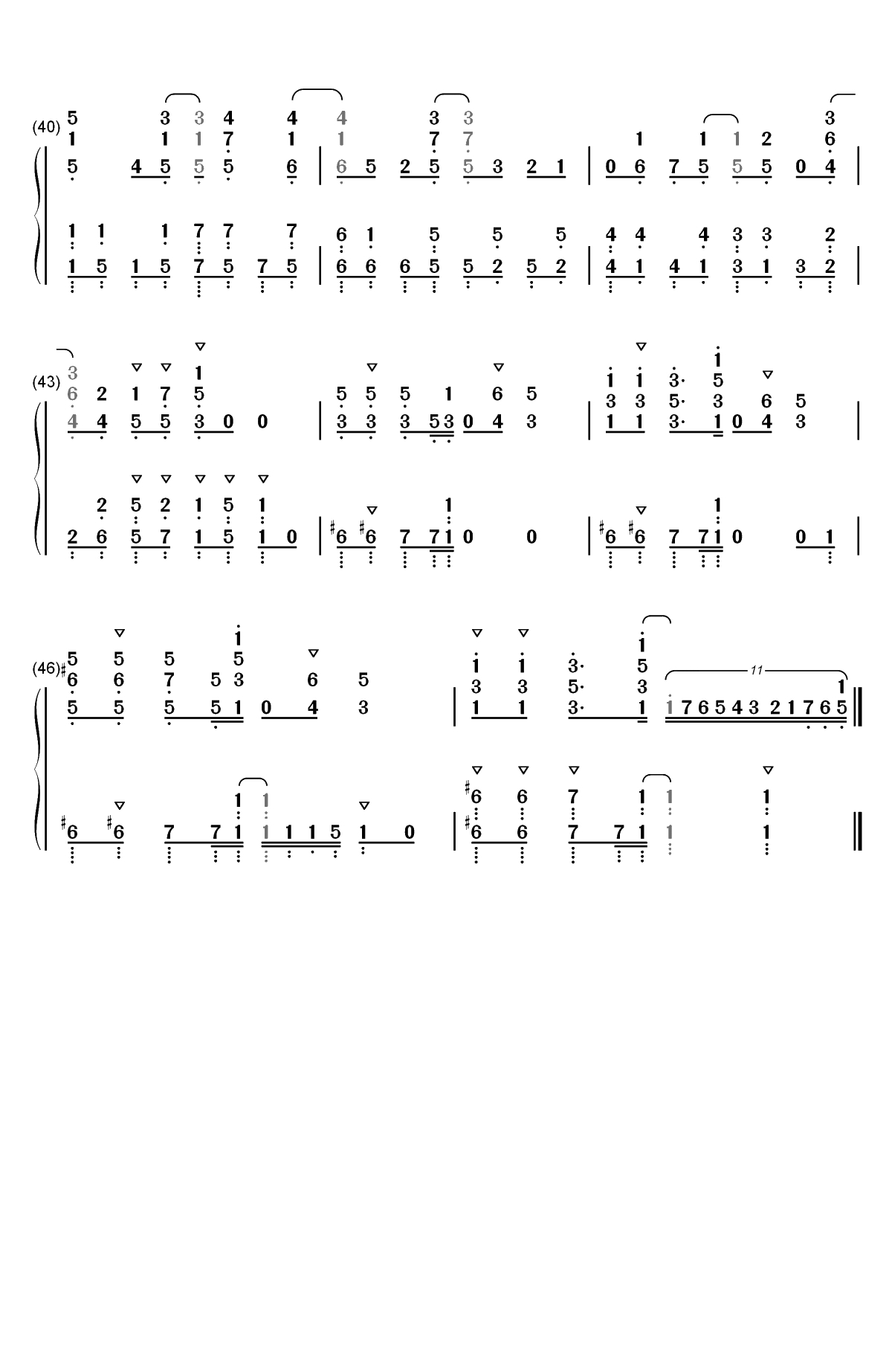 気ままな天使たち-天使降临到了我的身边OP双手简谱预览4