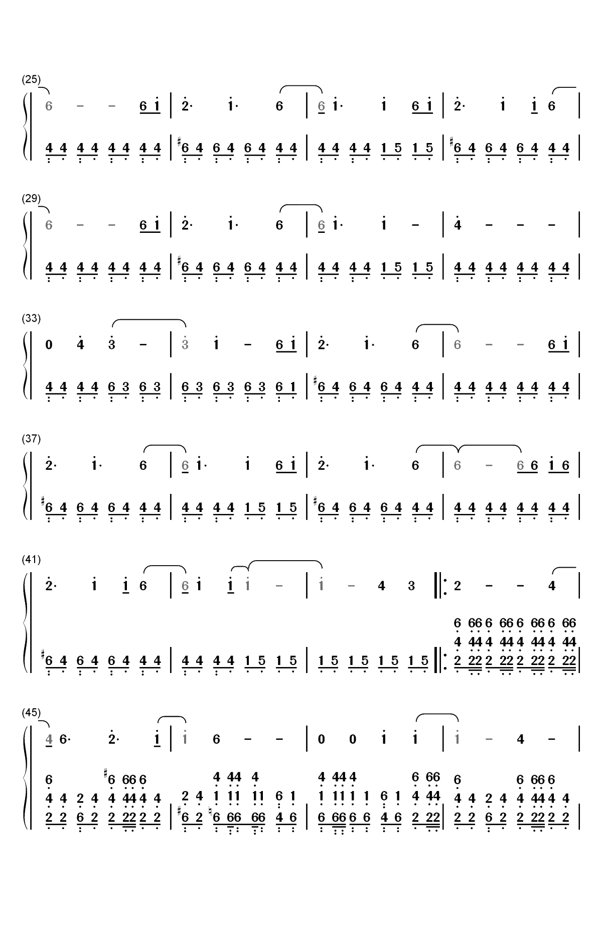 Welcome Home-Radical Face双手简谱预览2