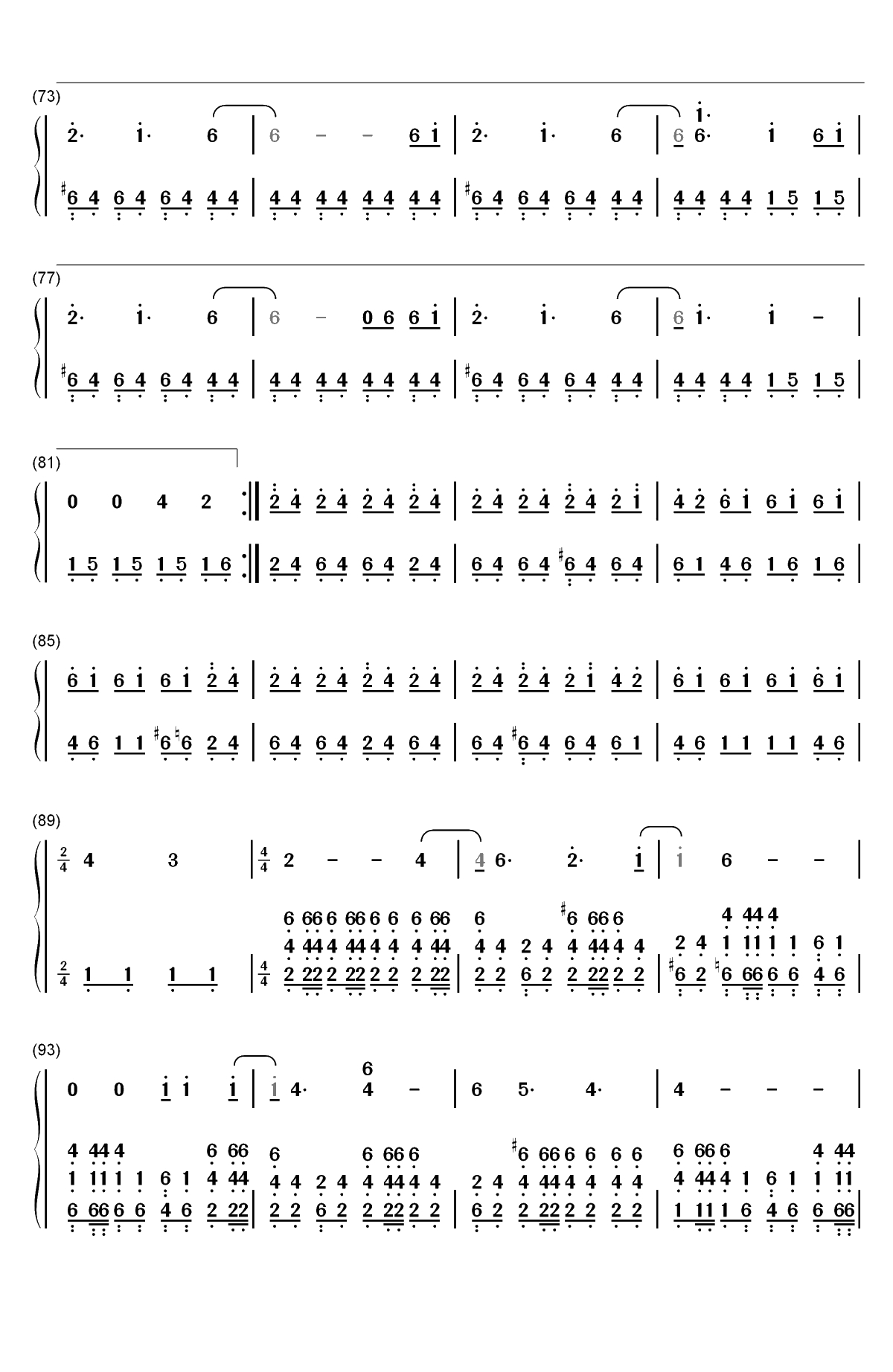 Welcome Home-Radical Face双手简谱预览4