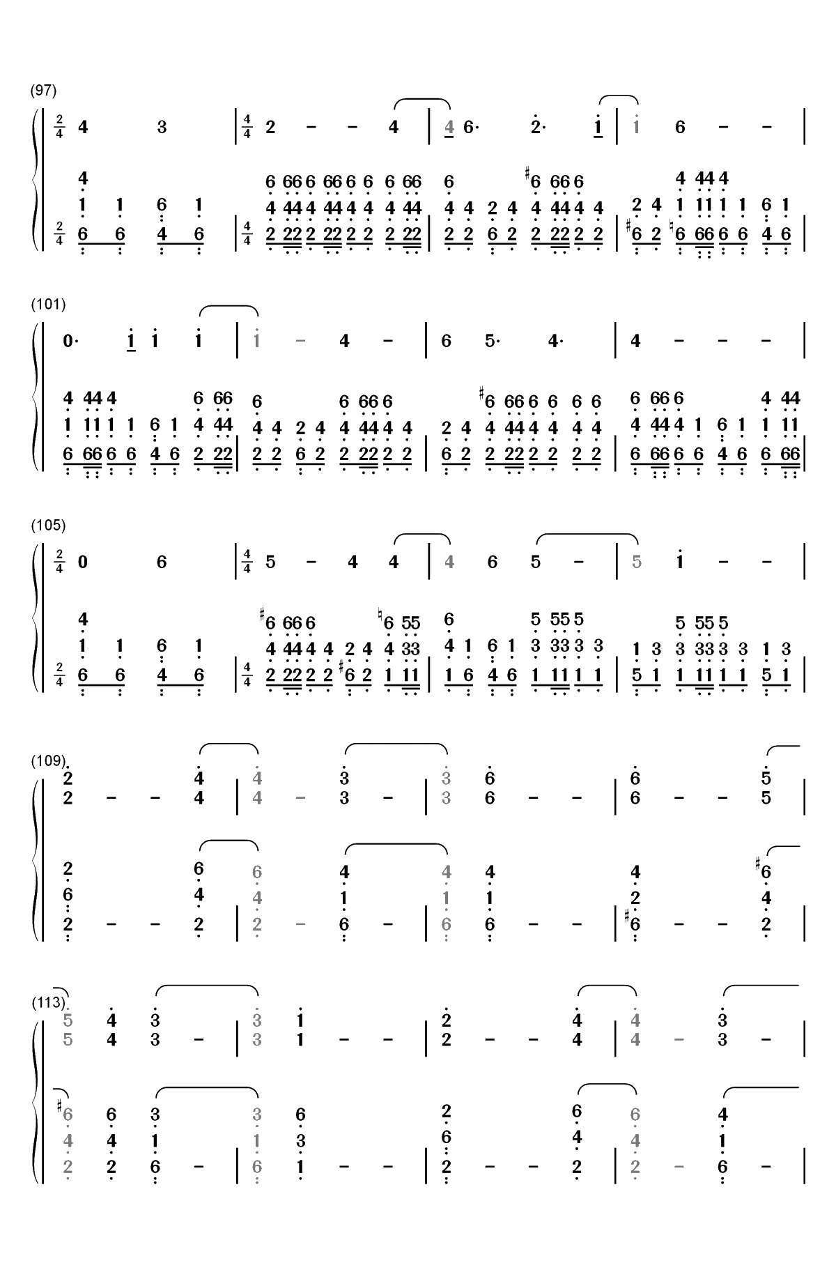 Welcome Home-Radical Face双手简谱预览5
