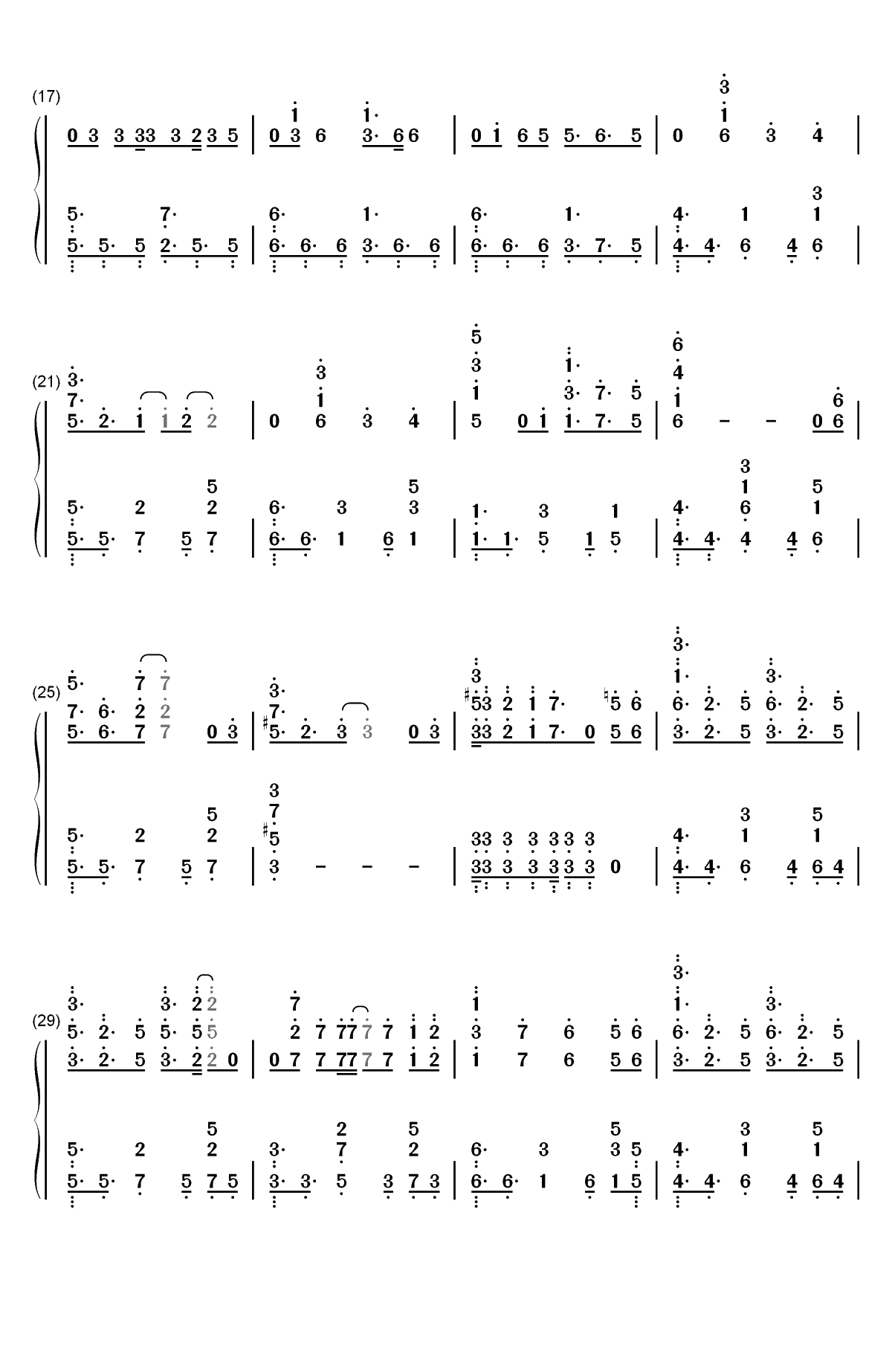 Roar-魔法禁书目录第三季OP2双手简谱预览2