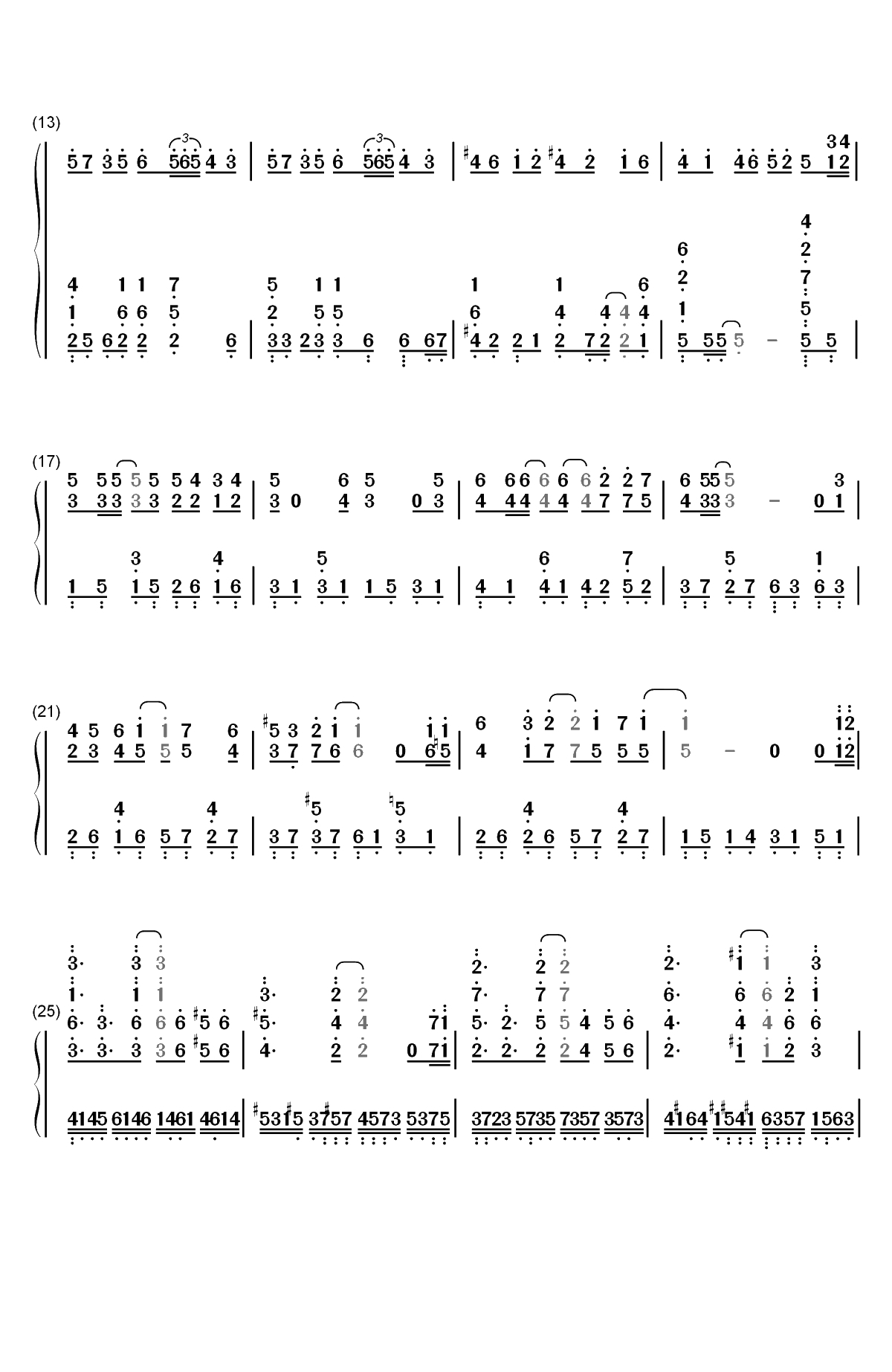 えんどろ～る-ENDRO~OP双手简谱预览2
