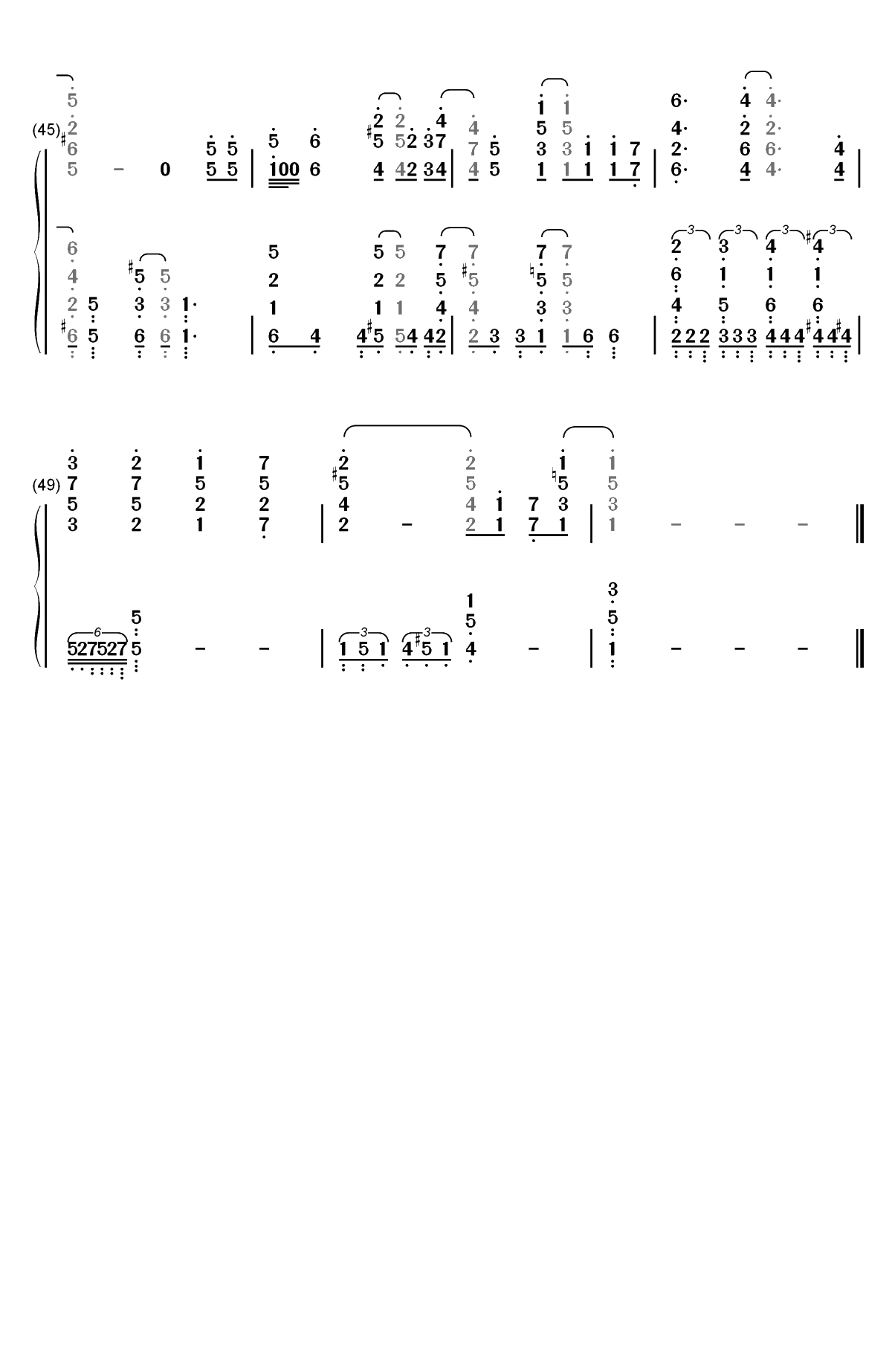 えんどろ～る-ENDRO~OP双手简谱预览4