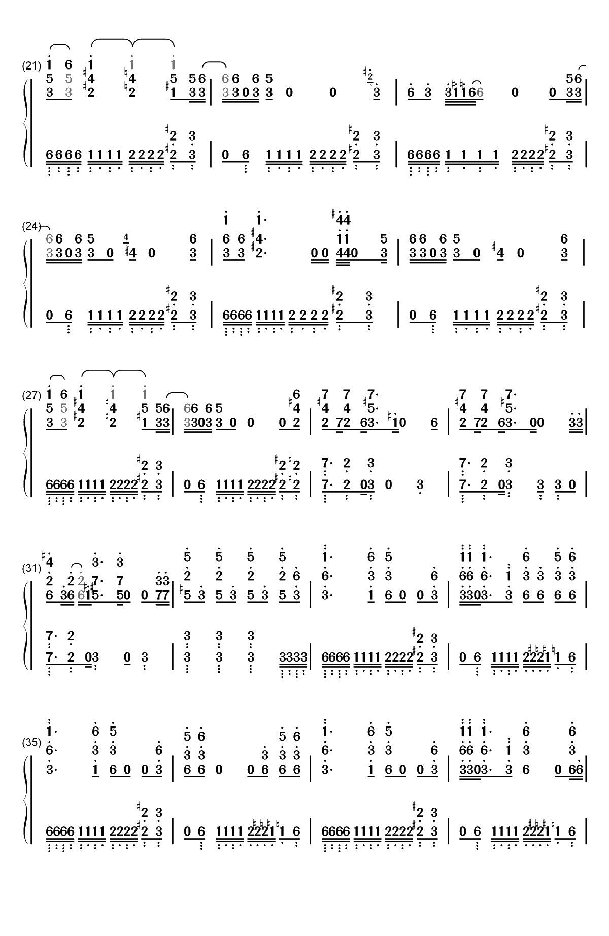 Bad-Michael Jackson双手简谱预览2