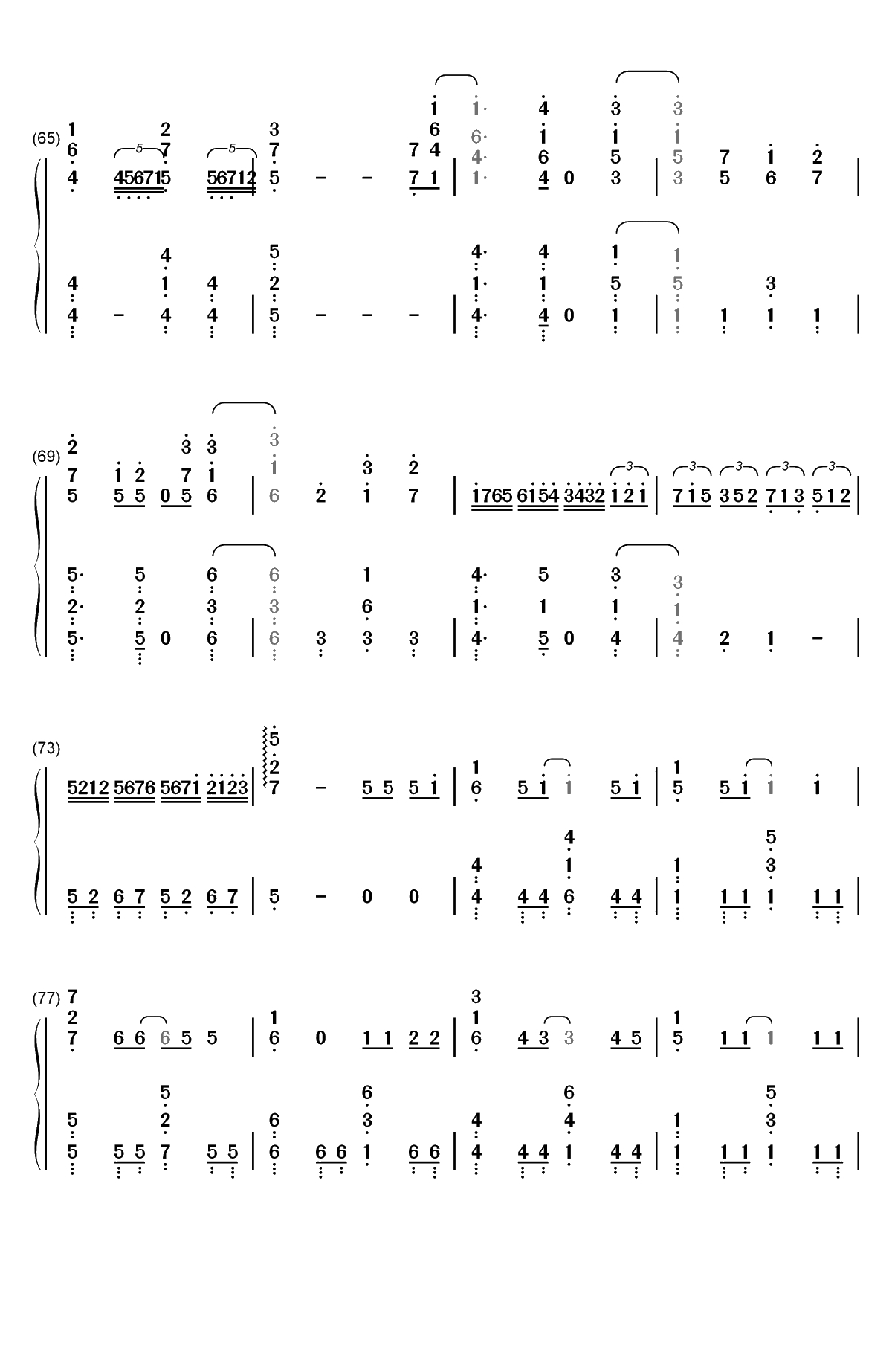 きみの名前-盾之勇者成名录ED双手简谱预览5