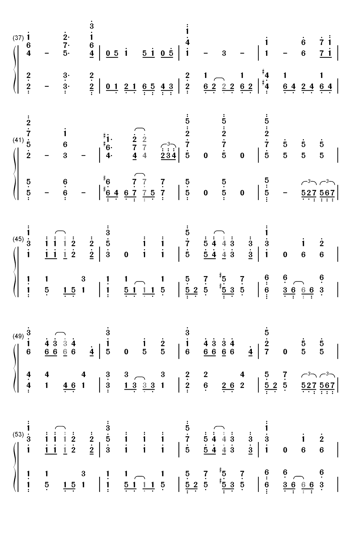 ハッピー・ハッピー・フレンズ-天使降临到了我的身边ED双手简谱预览3