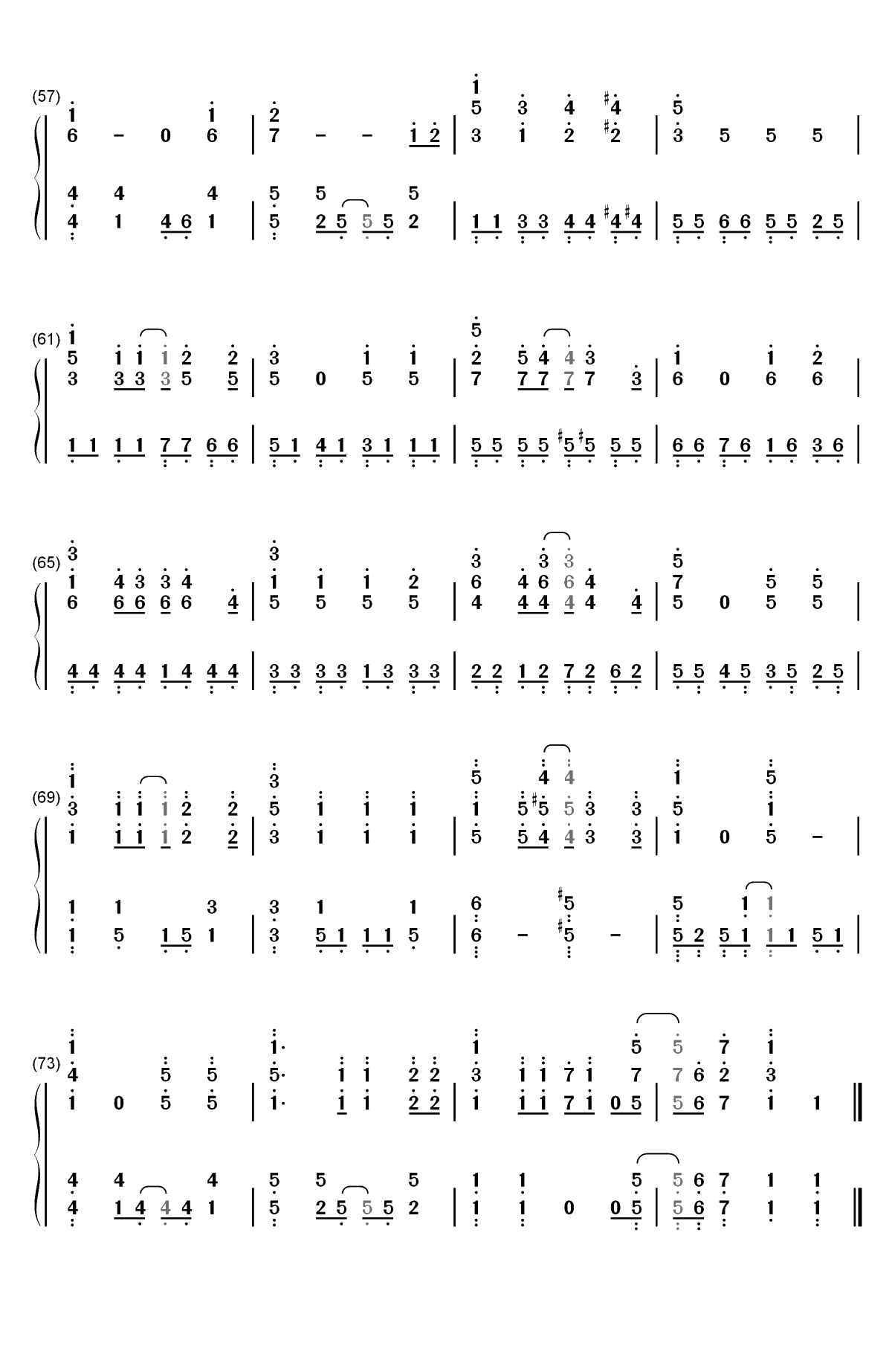 ハッピー・ハッピー・フレンズ-天使降临到了我的身边ED双手简谱预览4