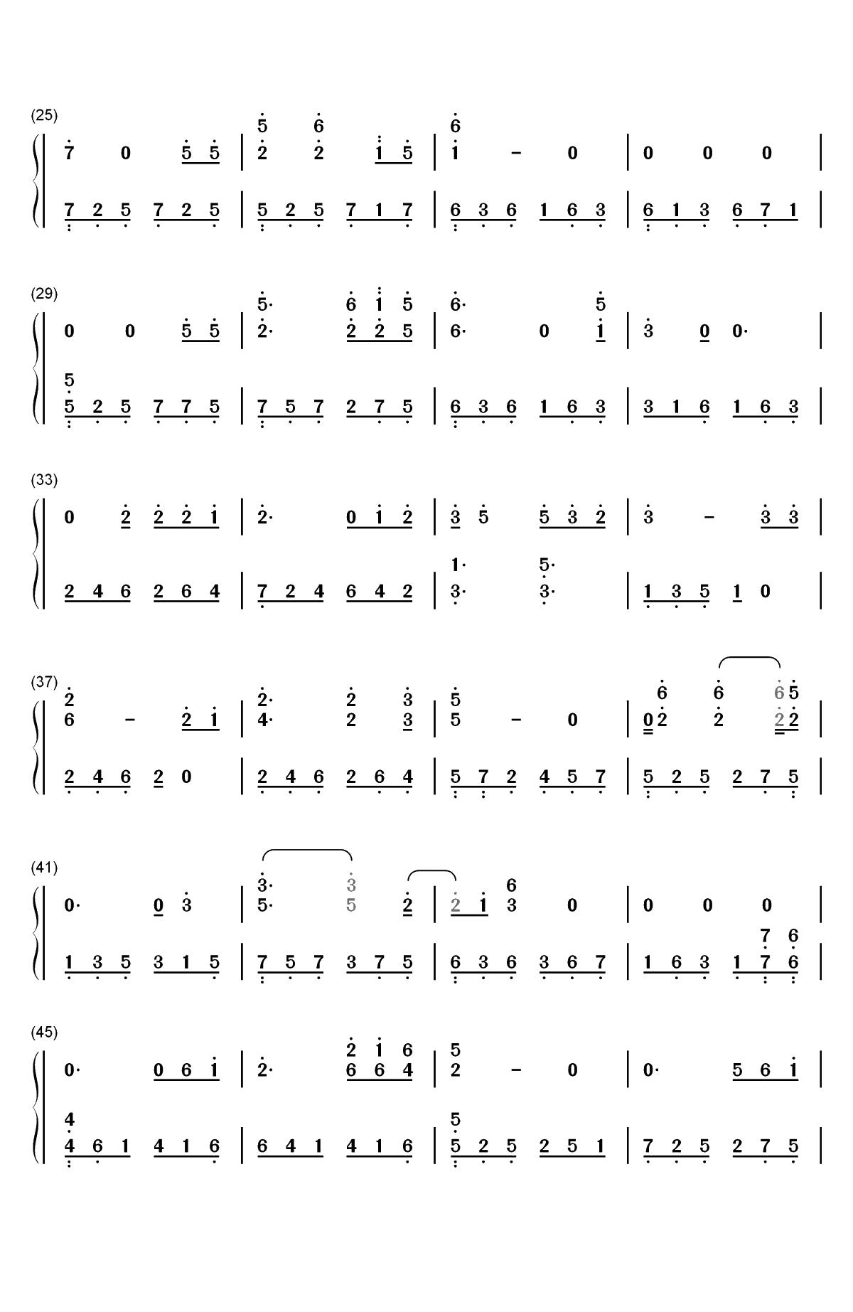 孤身走我路-梅艳芳双手简谱预览2