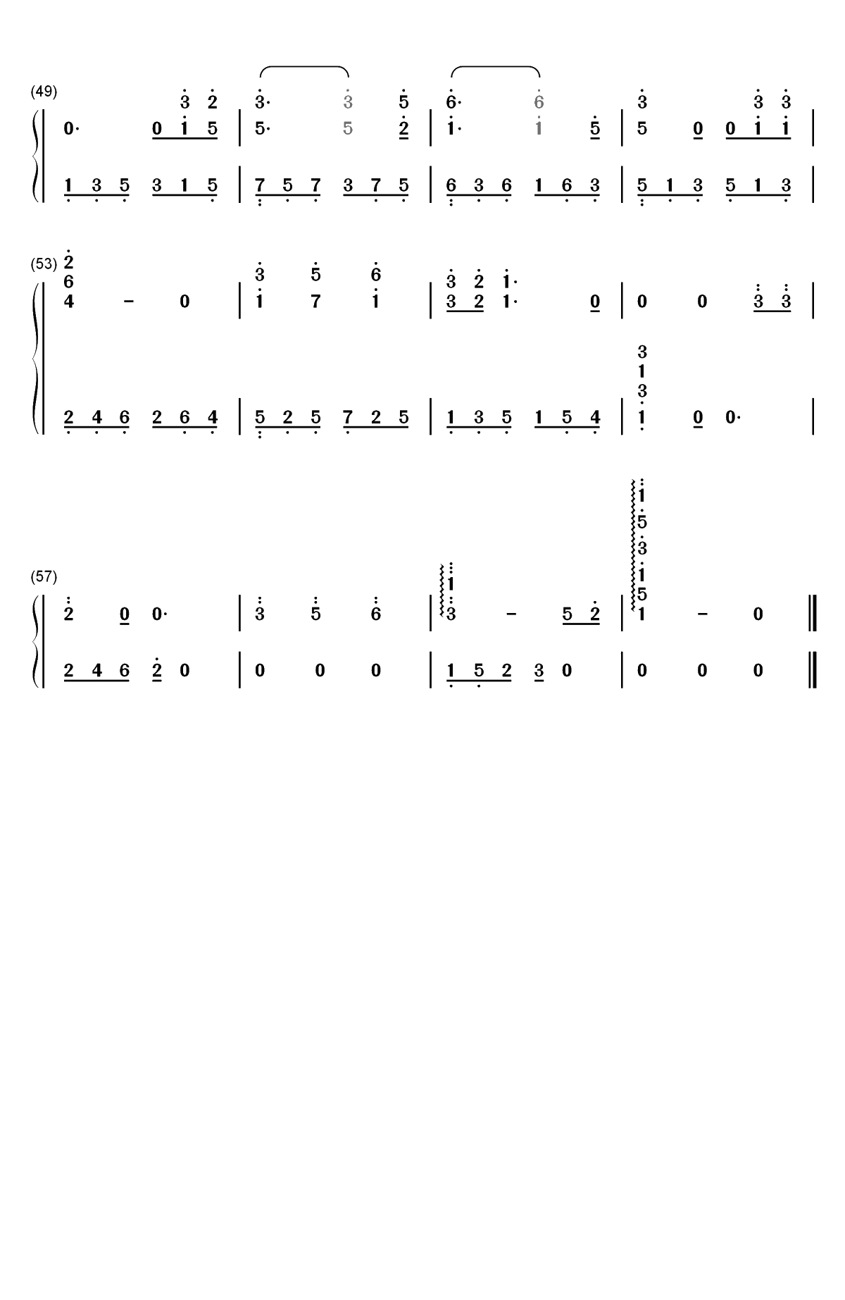孤身走我路-梅艳芳双手简谱预览3