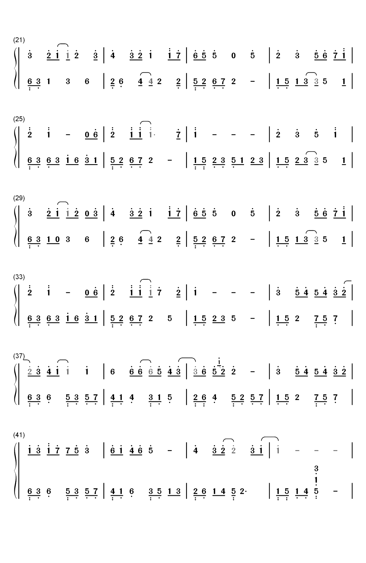 The World Is Asleep-完美版双手简谱预览2