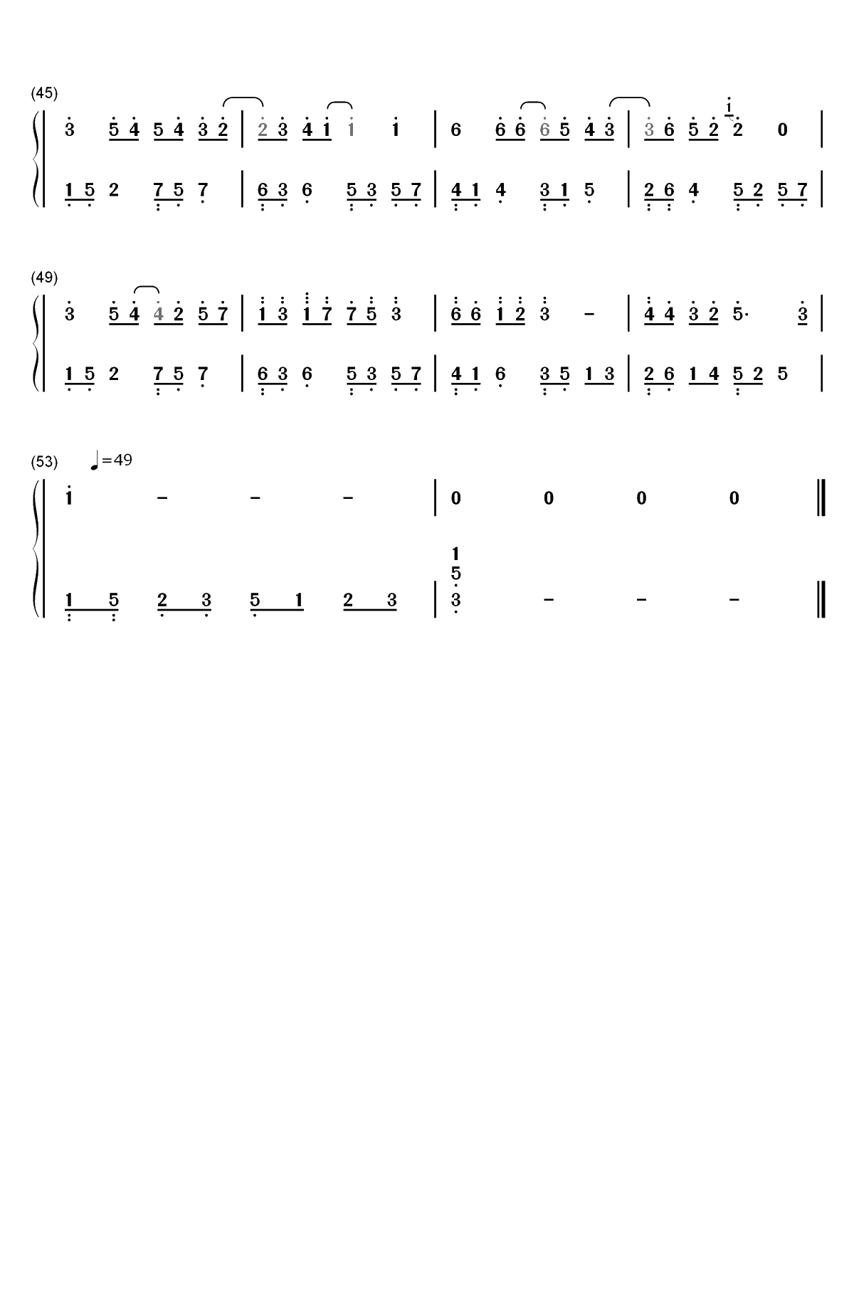 The World Is Asleep-完美版双手简谱预览3